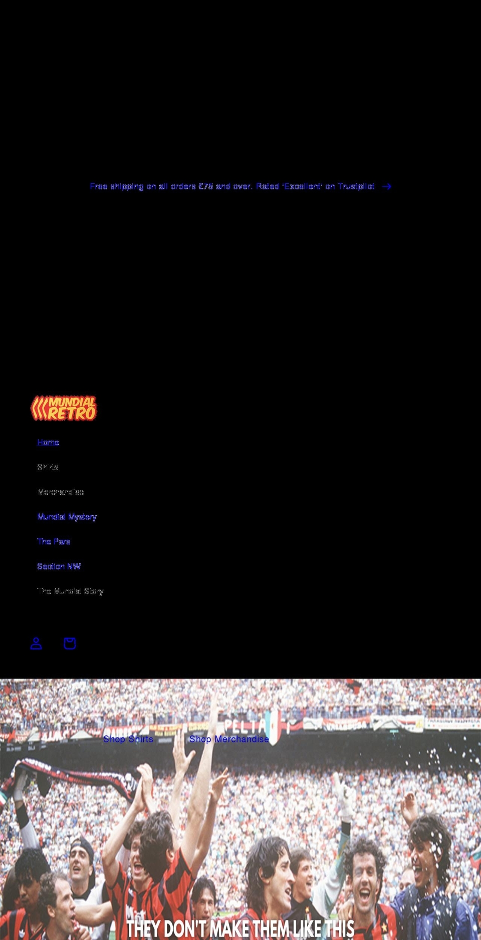 mundialretrokits.co.uk shopify website screenshot