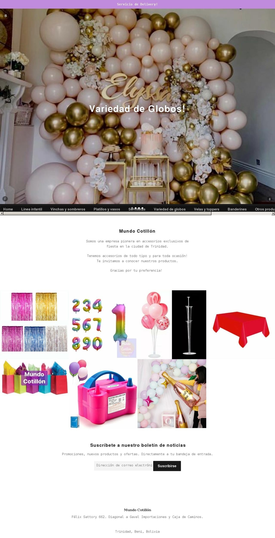 mundocotillon.online shopify website screenshot