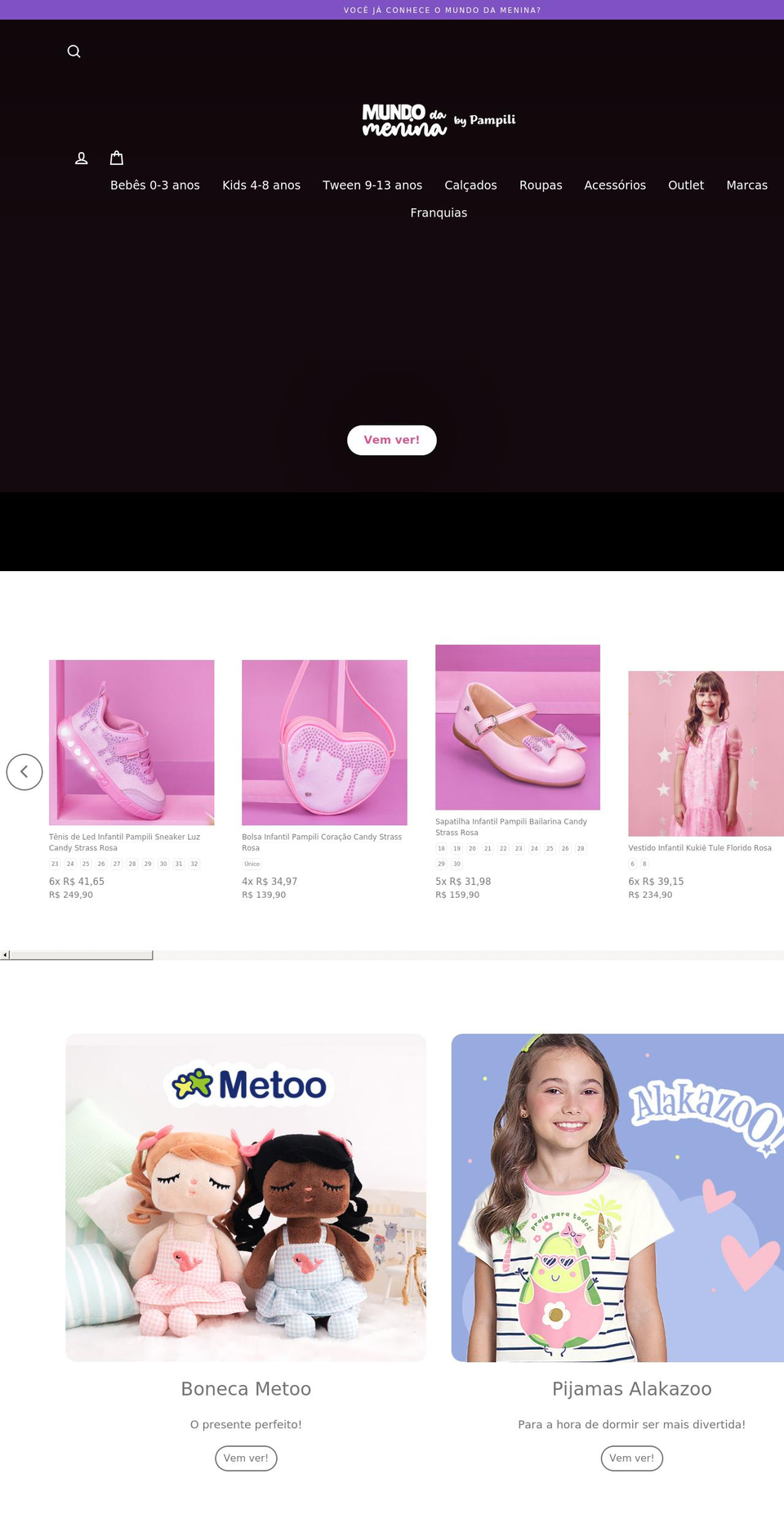 mundodamenina.com shopify website screenshot