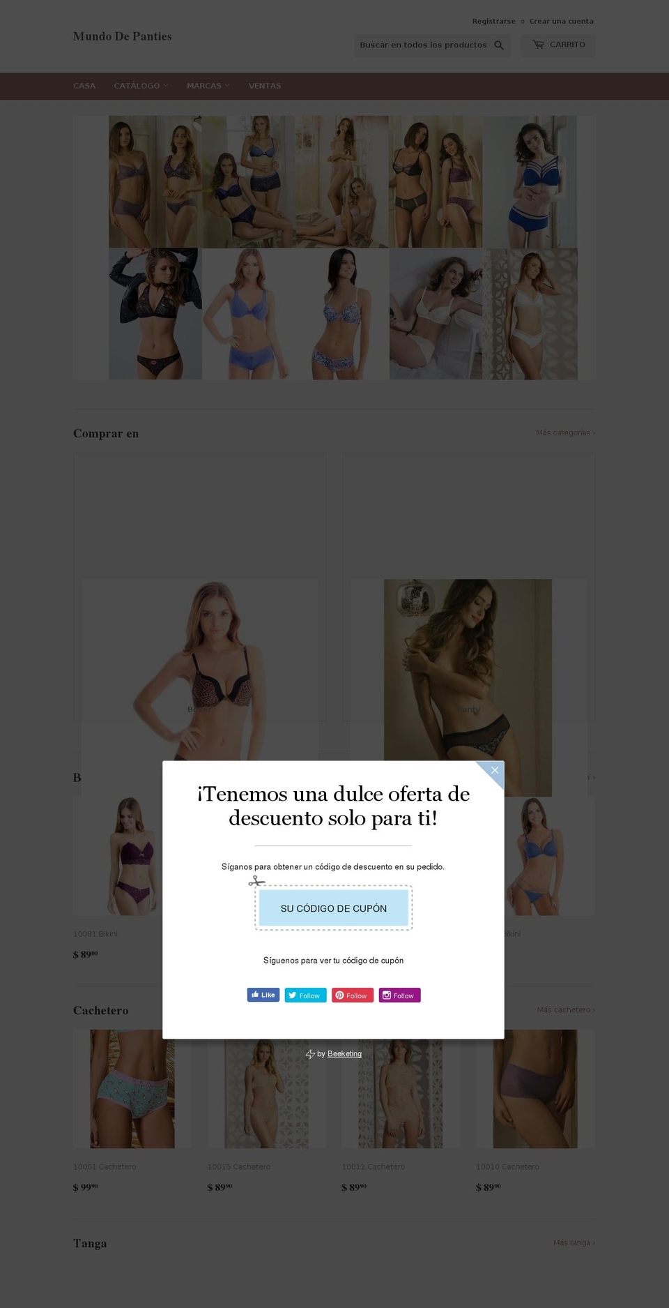 mundodepanties.com — Shopify storefront screenshot