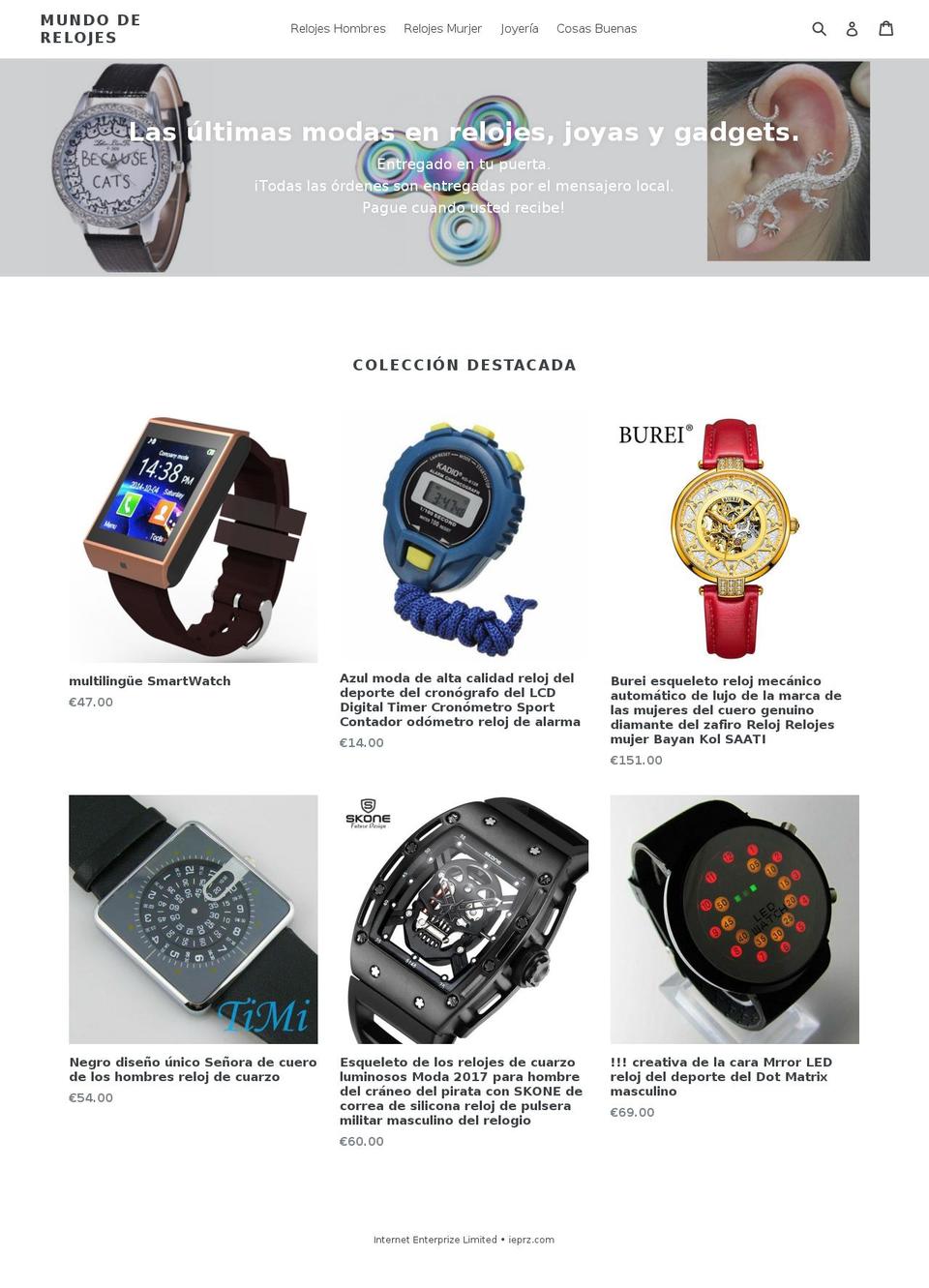 mundoderelojes.net shopify website screenshot