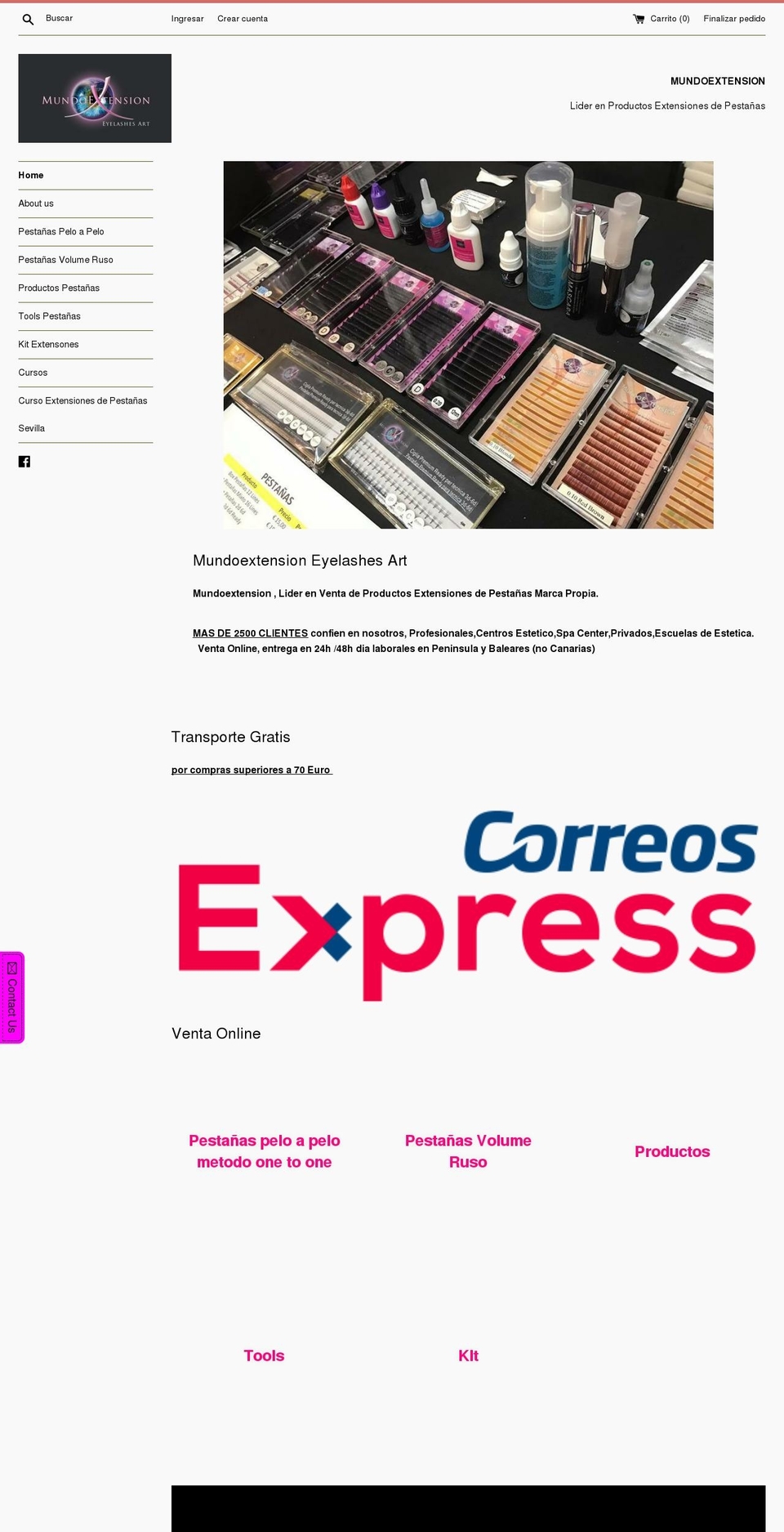 mundoextension.es shopify website screenshot