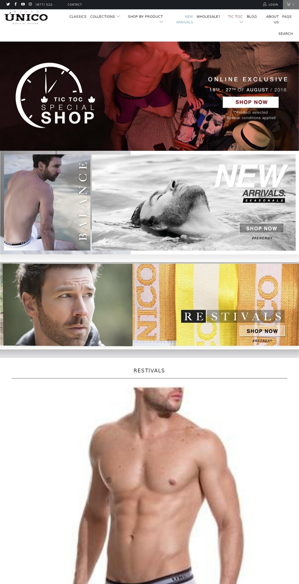 mundounicostore.com — Shopify storefront screenshot