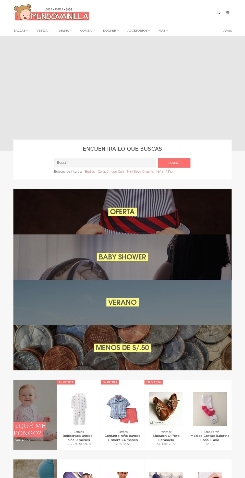 mundovainilla.com shopify website screenshot