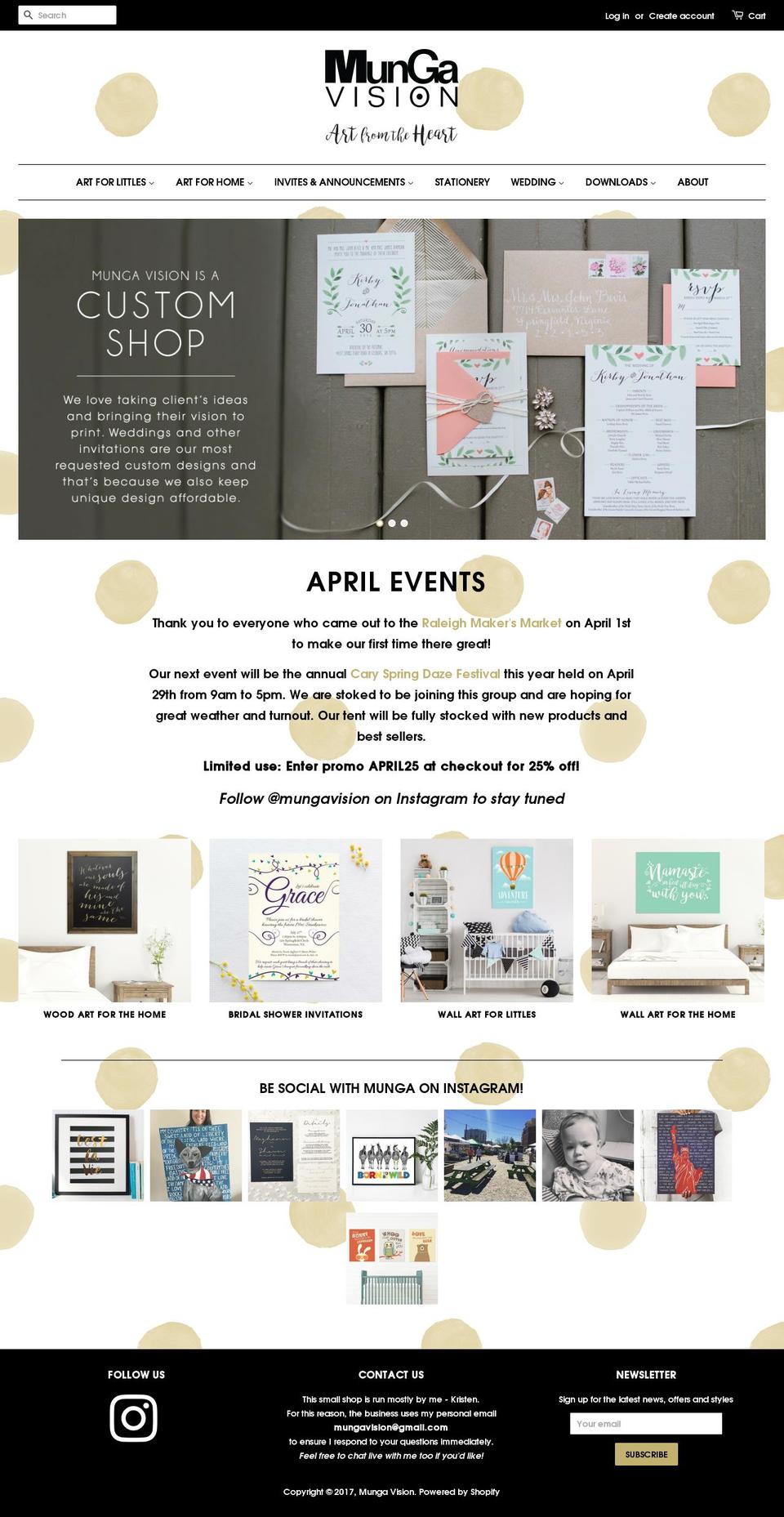 mungavision.com shopify website screenshot