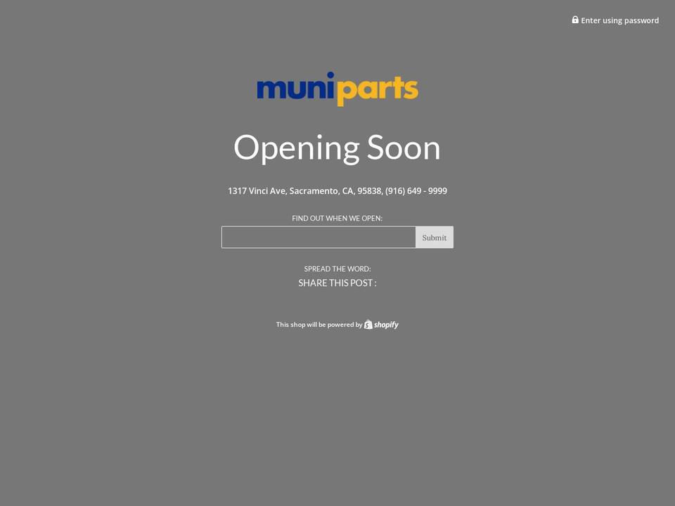 Autima Shopify theme site example muniparts.com