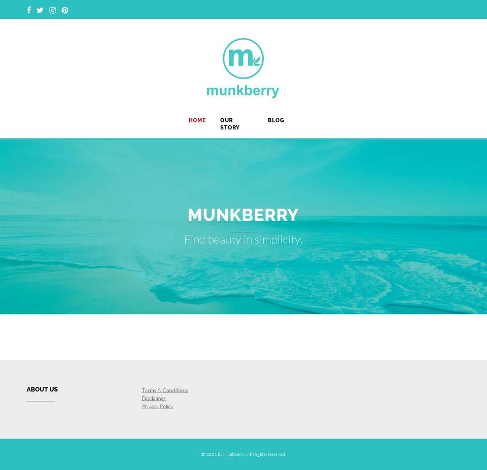 Munkberry Debut Shopify theme site example munkberry.com