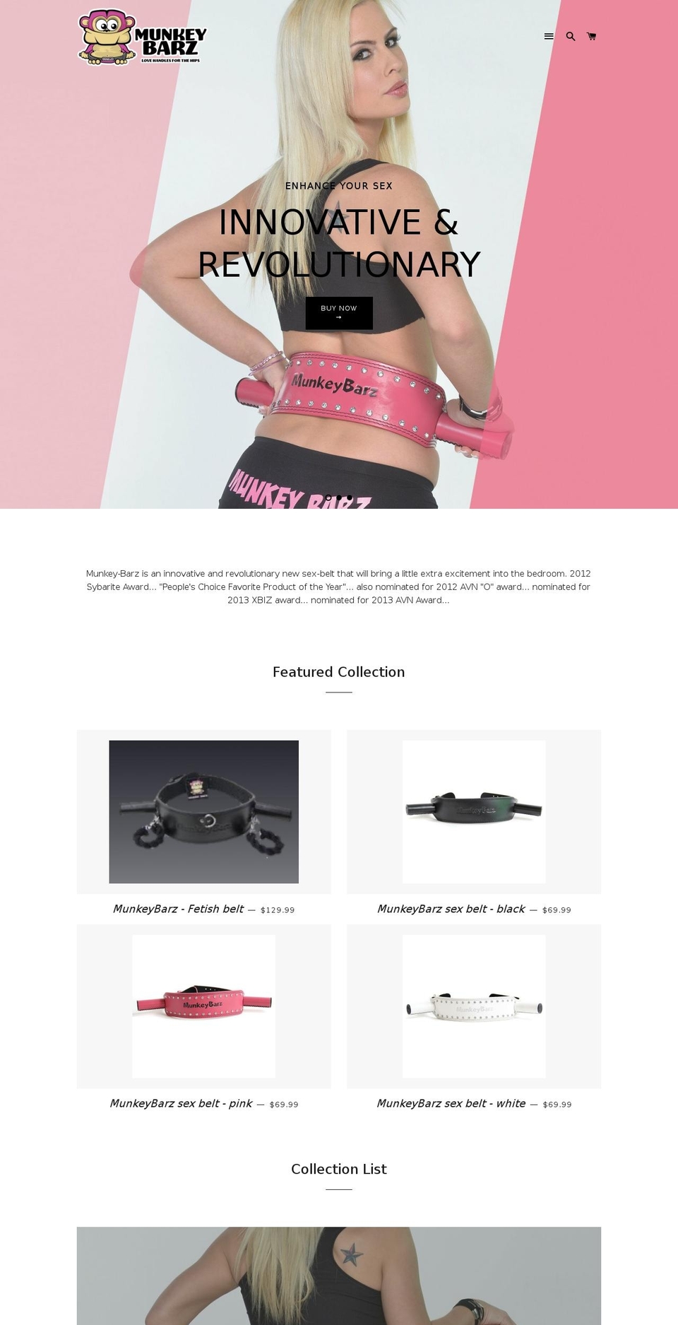 munkeybarz.com shopify website screenshot