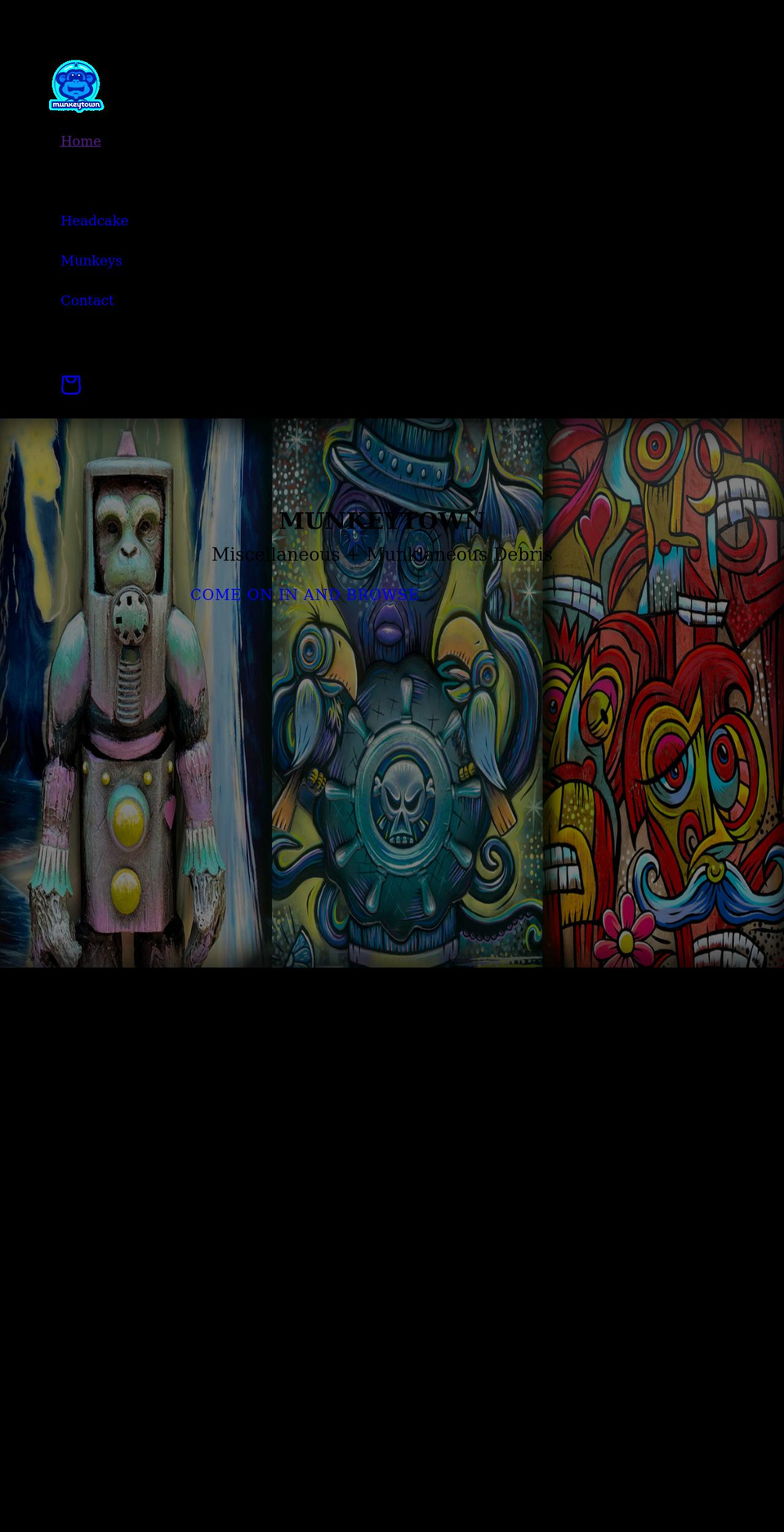 munkeytown.com shopify website screenshot