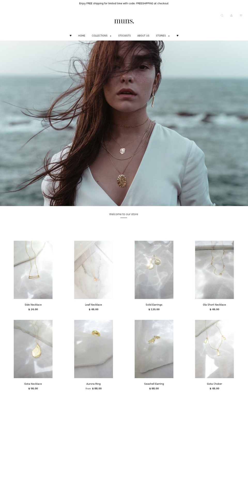 munsjewelry.com — Shopify storefront screenshot