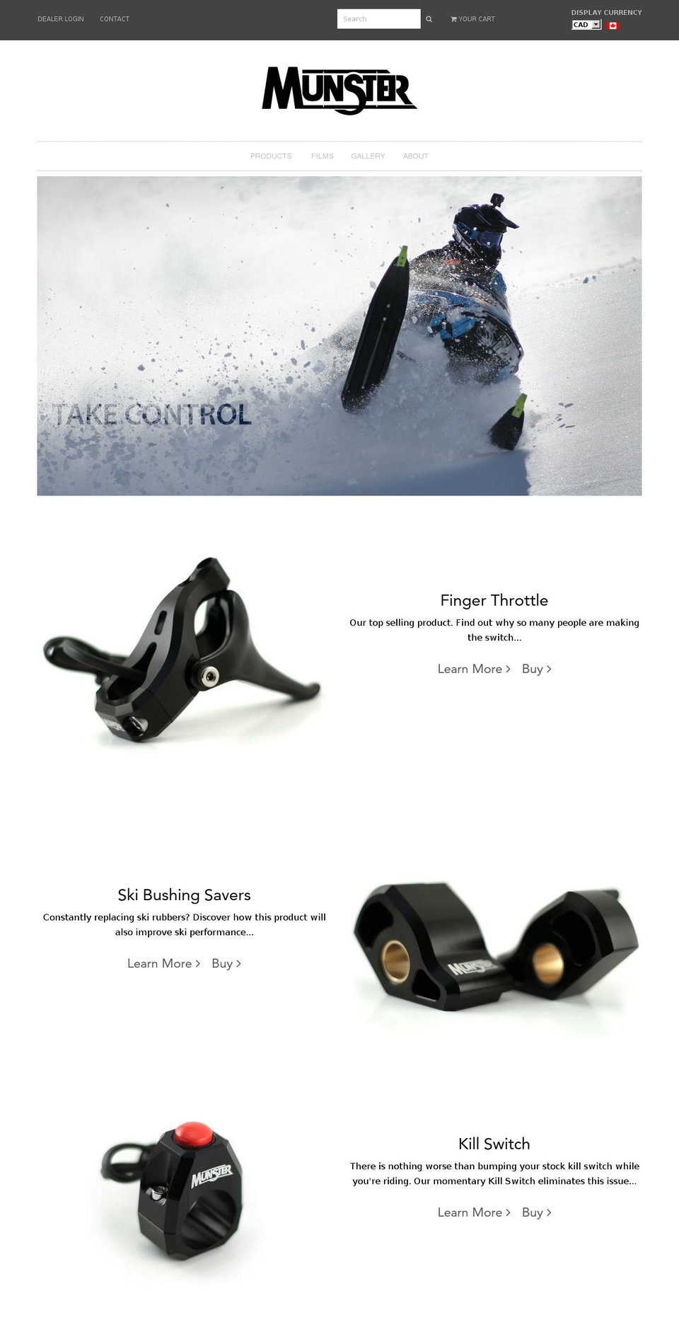 munsterprecisionmetal.com — Shopify storefront screenshot