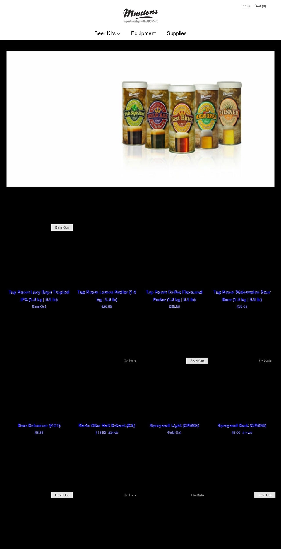 muntonsbeerkits.com shopify website screenshot