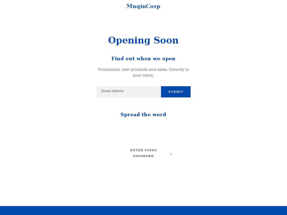 muqincorp.com shopify website screenshot