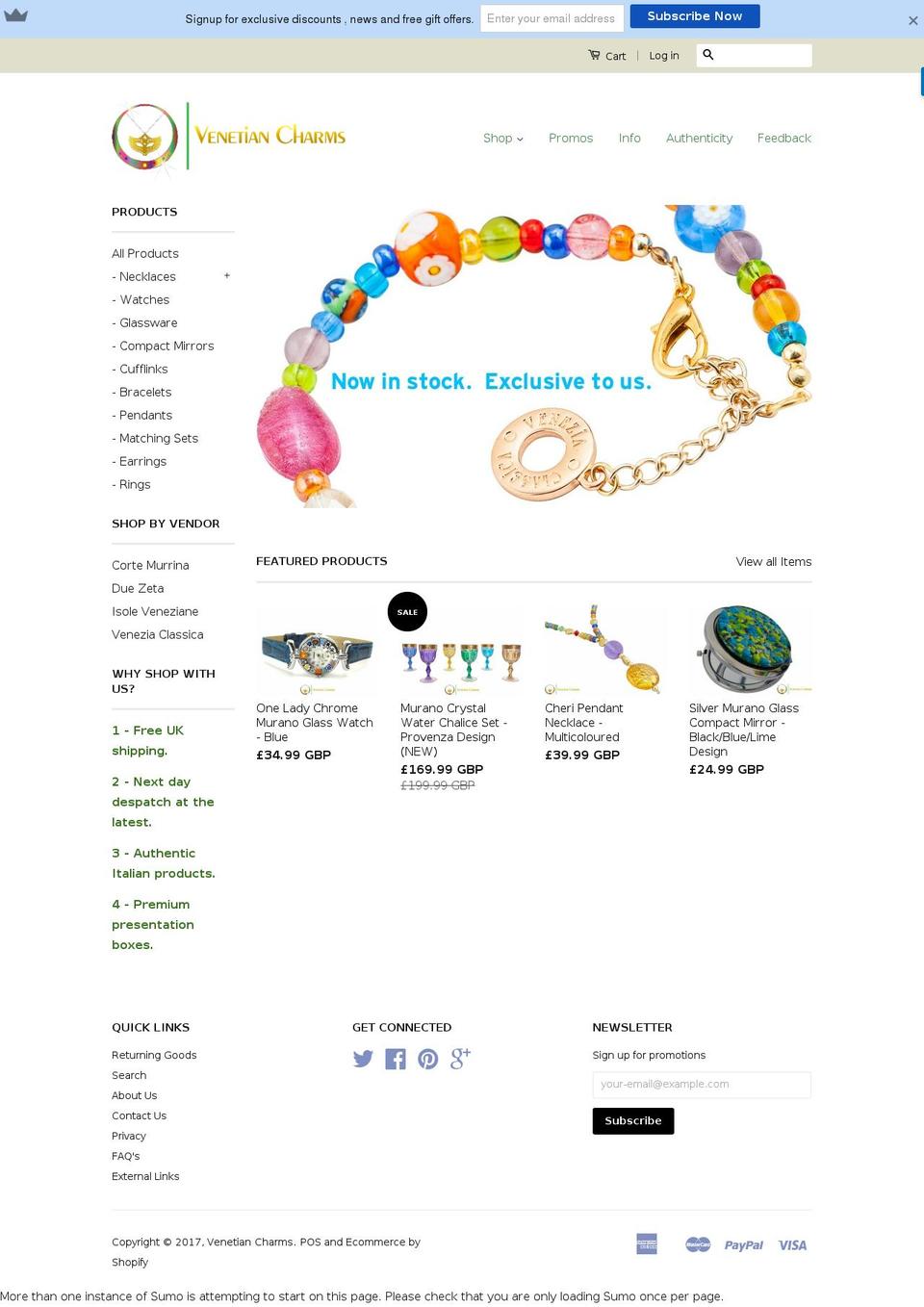 muranoglassweddings.com shopify website screenshot