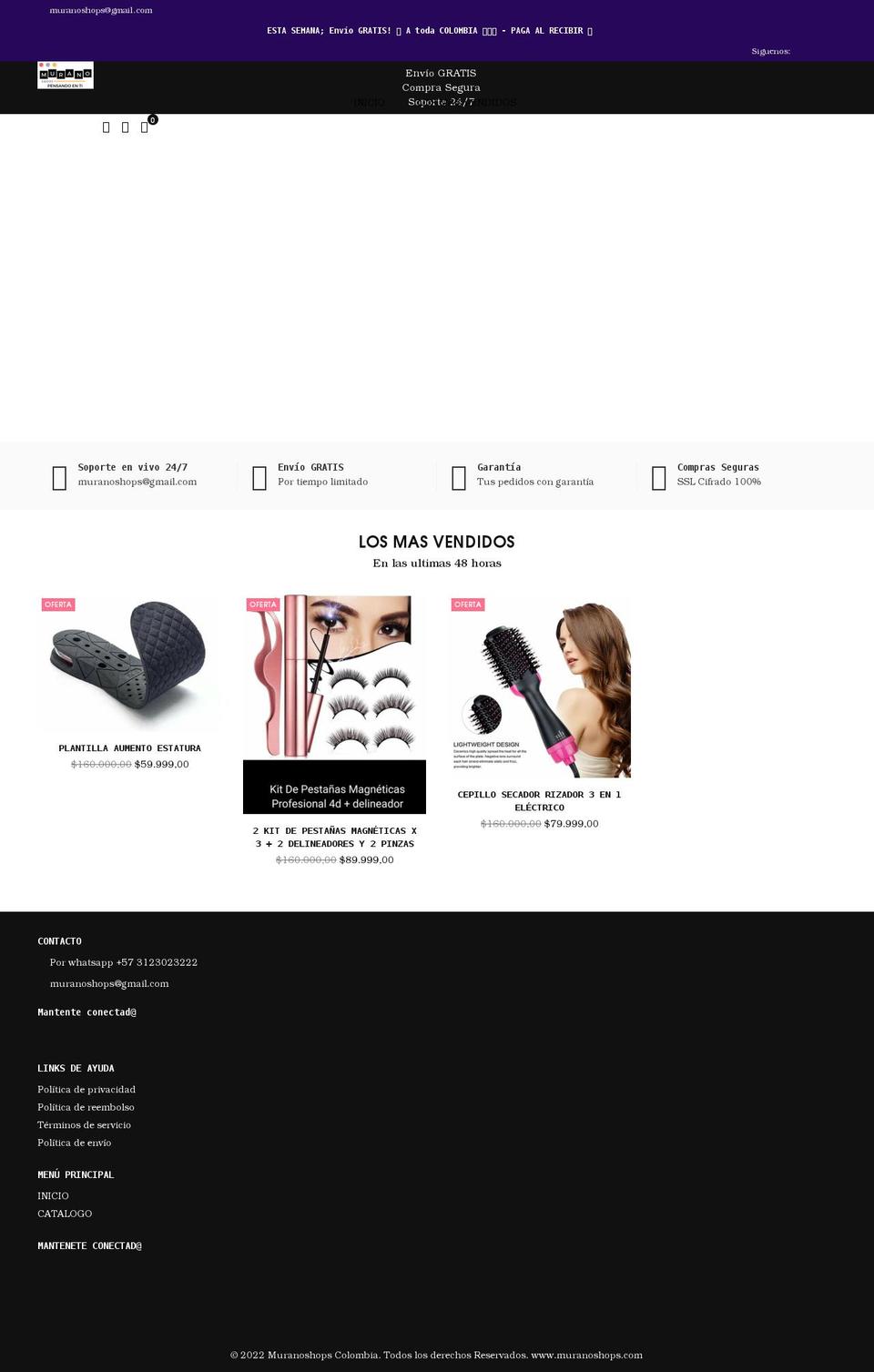 muranoshops.com shopify website screenshot