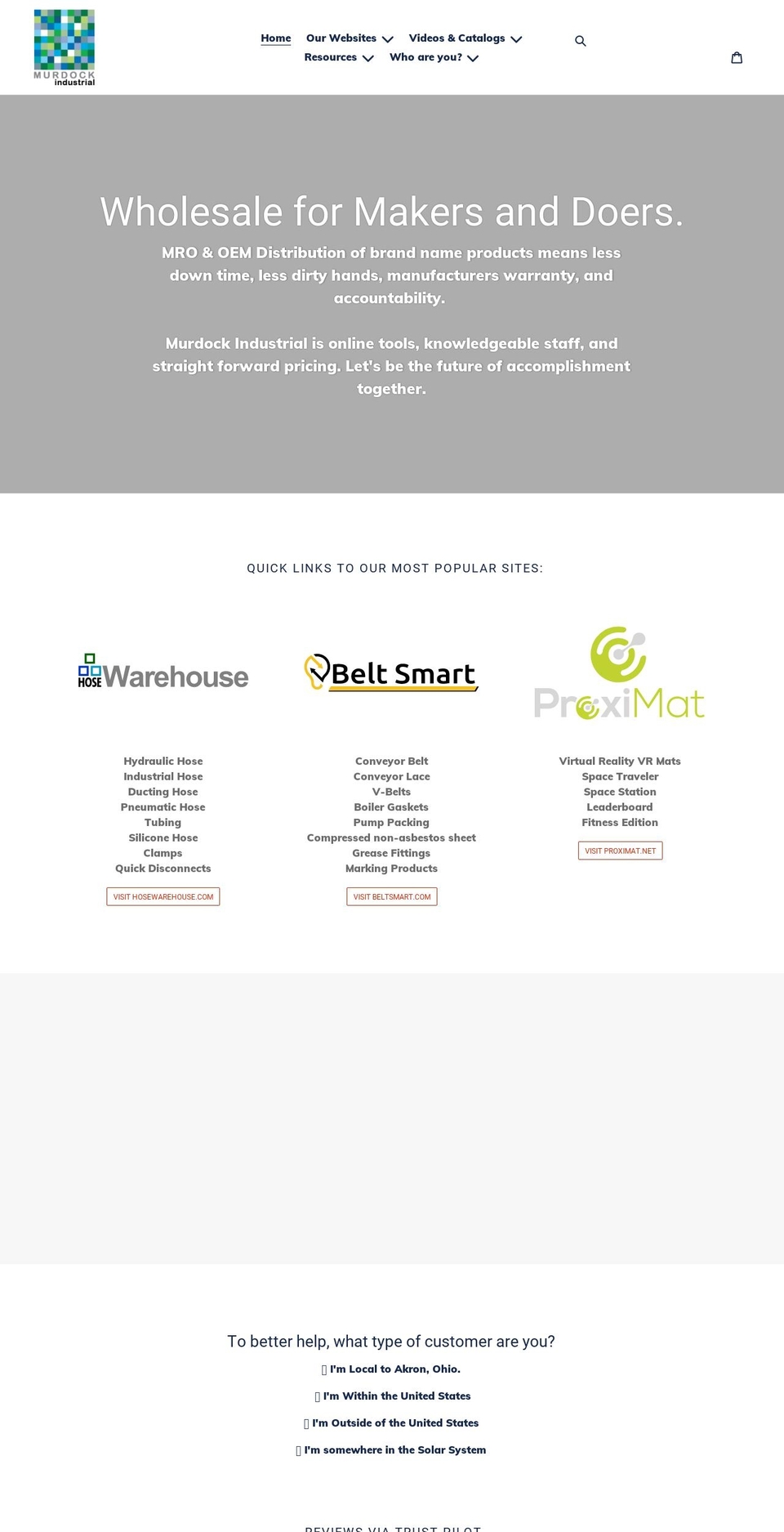 murdockindustrial.com shopify website screenshot