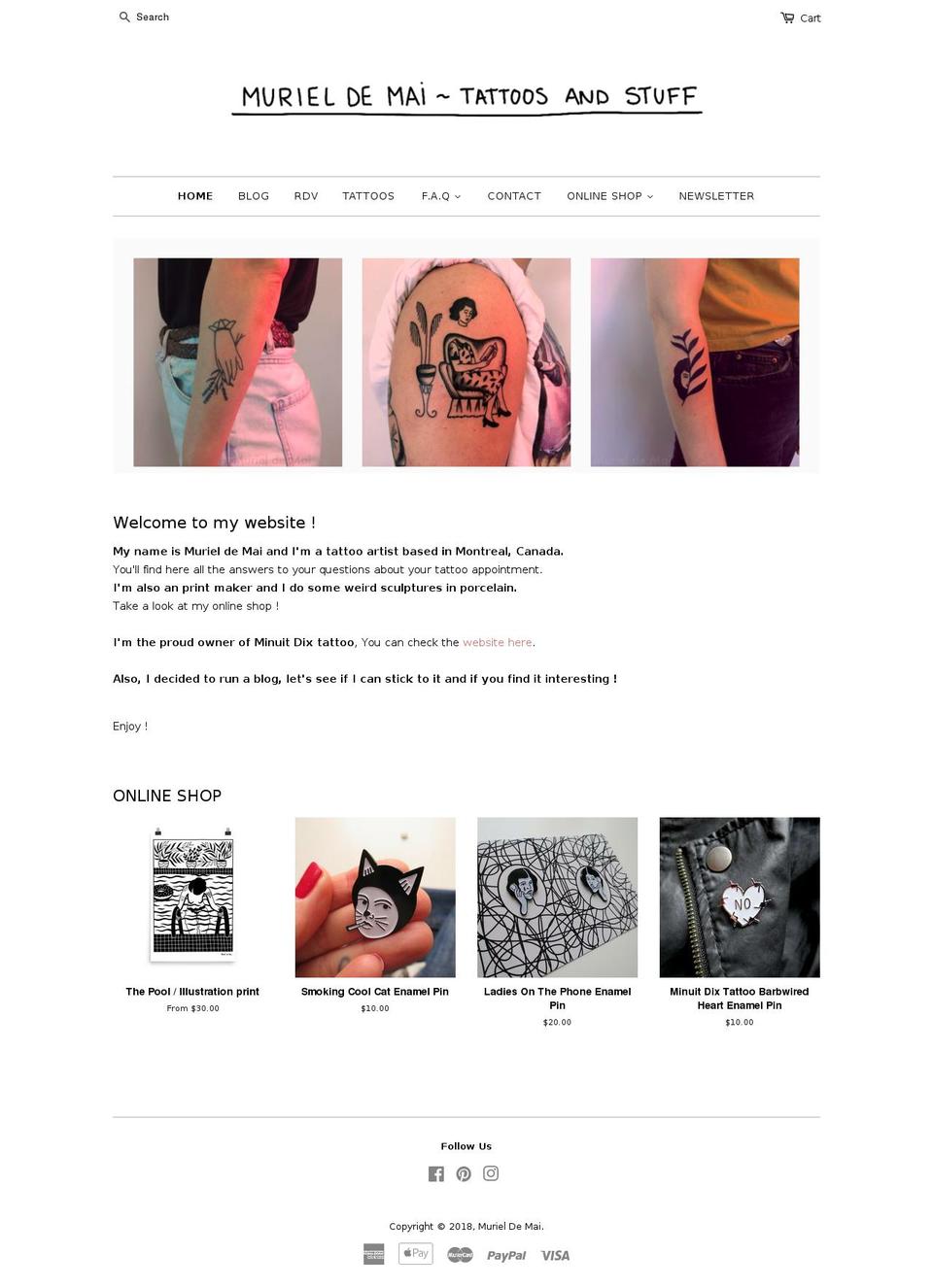 murieldemai.com shopify website screenshot
