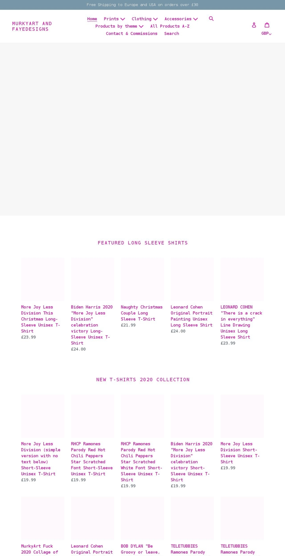 murkyart-fayedesigns.com shopify website screenshot