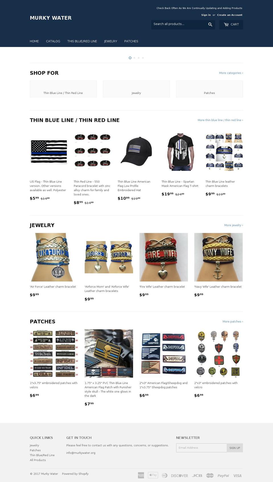 murkywater.org shopify website screenshot