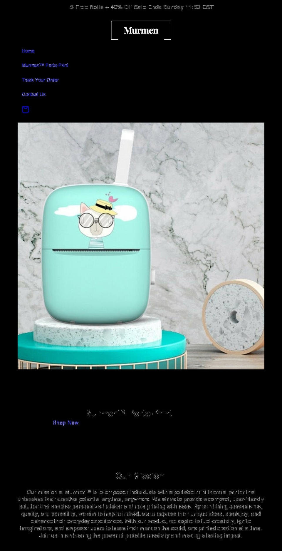 murmen.com shopify website screenshot