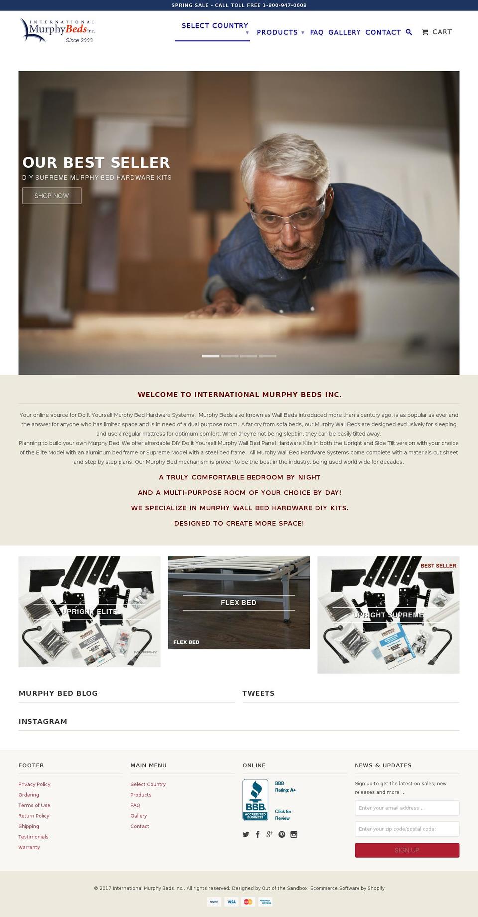 murphybedbydesign.com shopify website screenshot