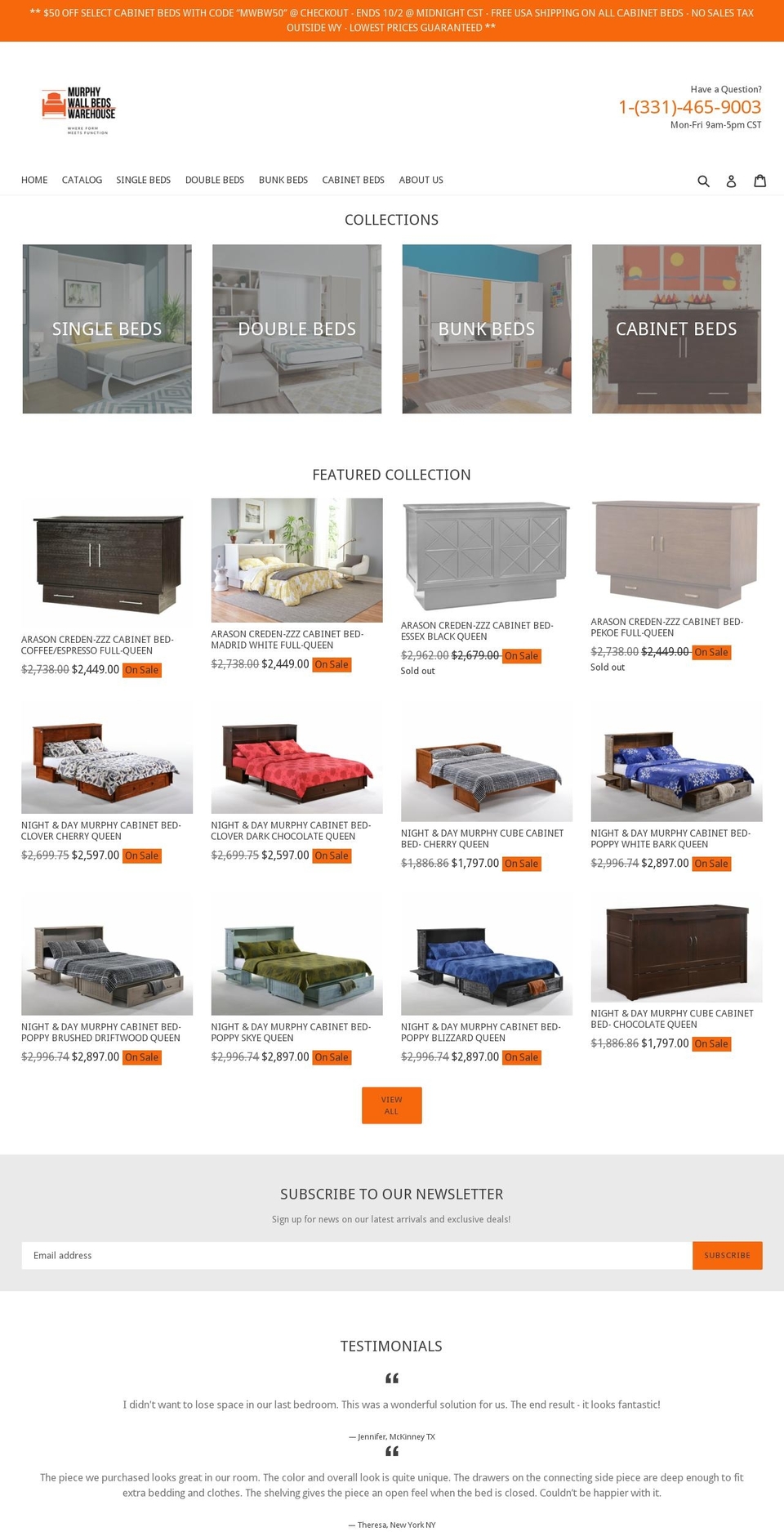 DSL Theme Shopify theme site example murphywallbedswarehouse.com