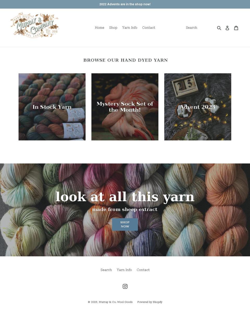 murraywoolgoods.com — Shopify storefront screenshot