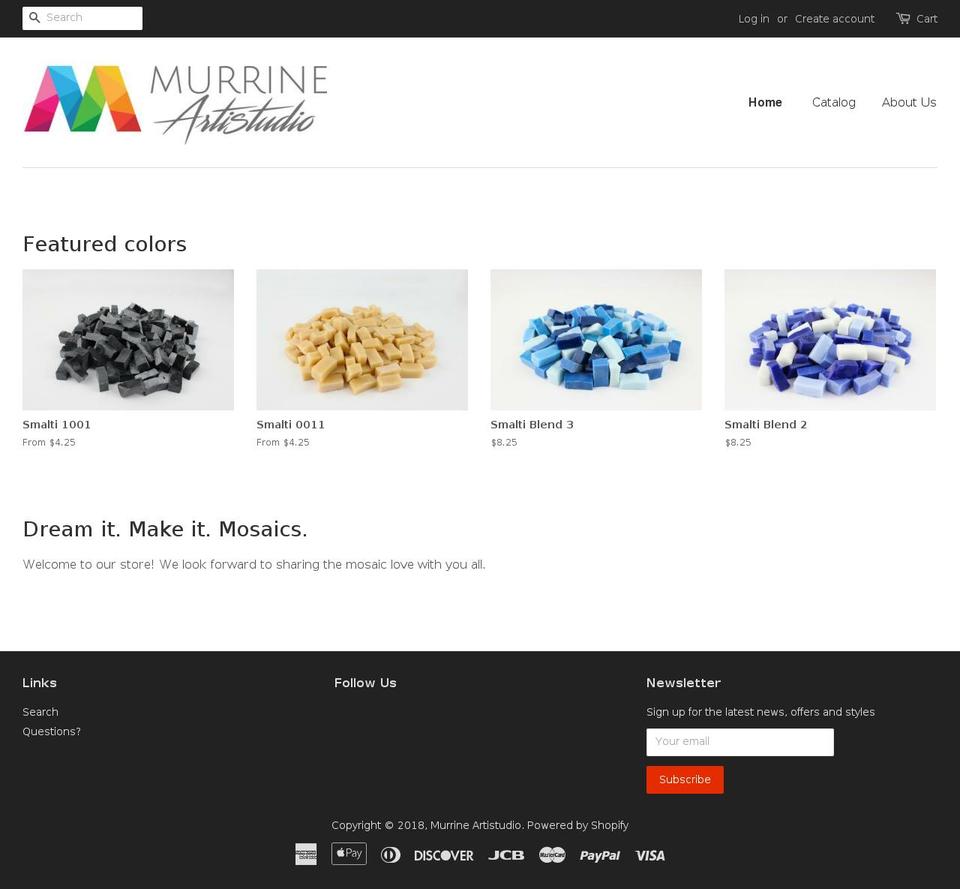 murrineartistudio.com — Shopify storefront screenshot