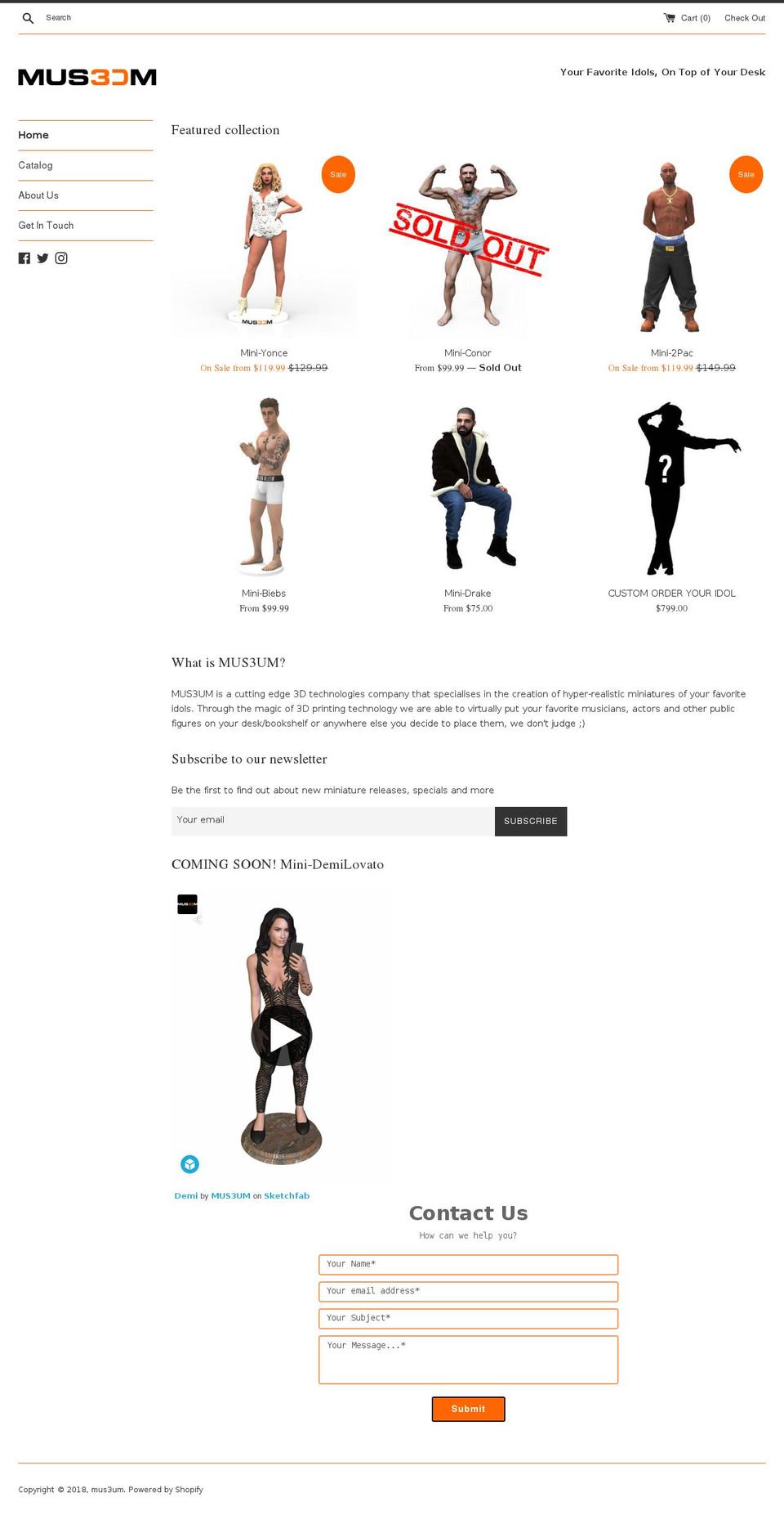 mus3um.com — Shopify storefront screenshot