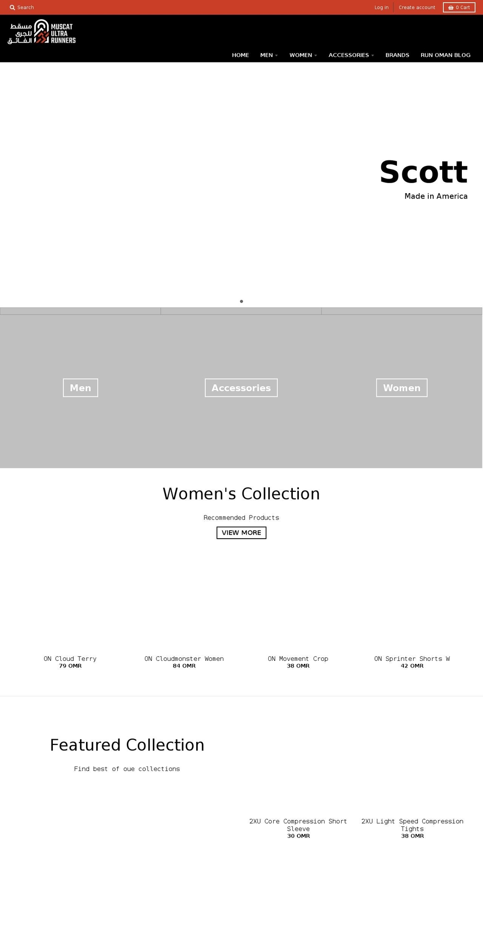 muscatultrarunners.com shopify website screenshot