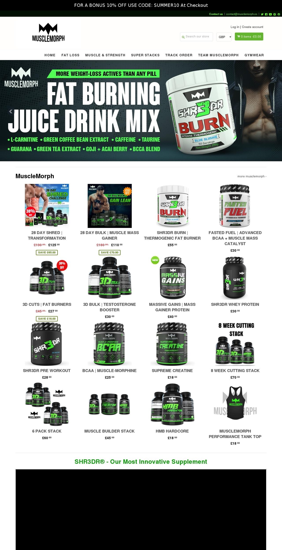 muscle-morph.com — Shopify storefront screenshot