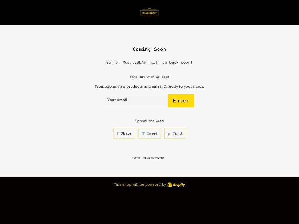 muscleblaststore.com shopify website screenshot