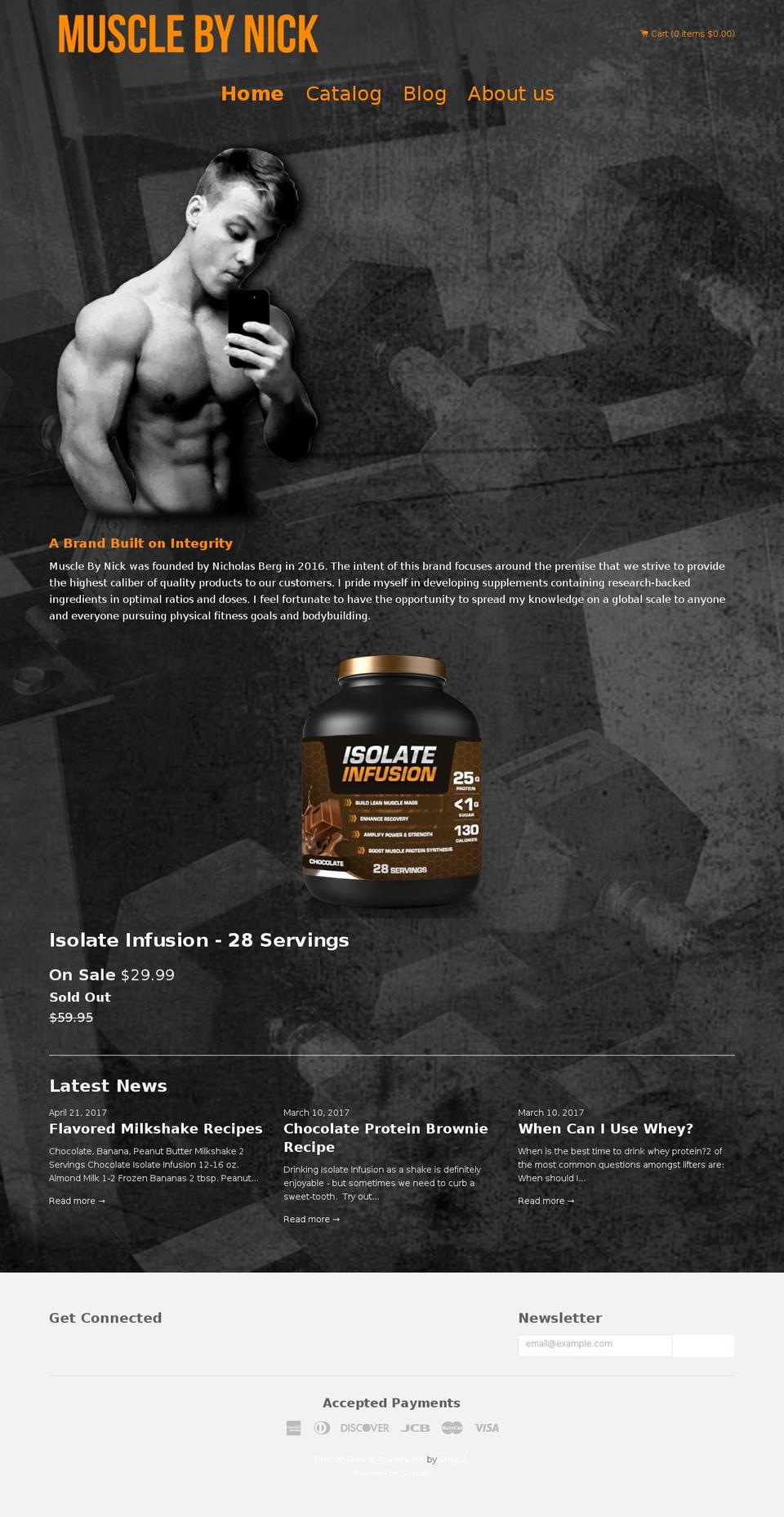 Timber-latest Shopify theme site example musclebynick.com