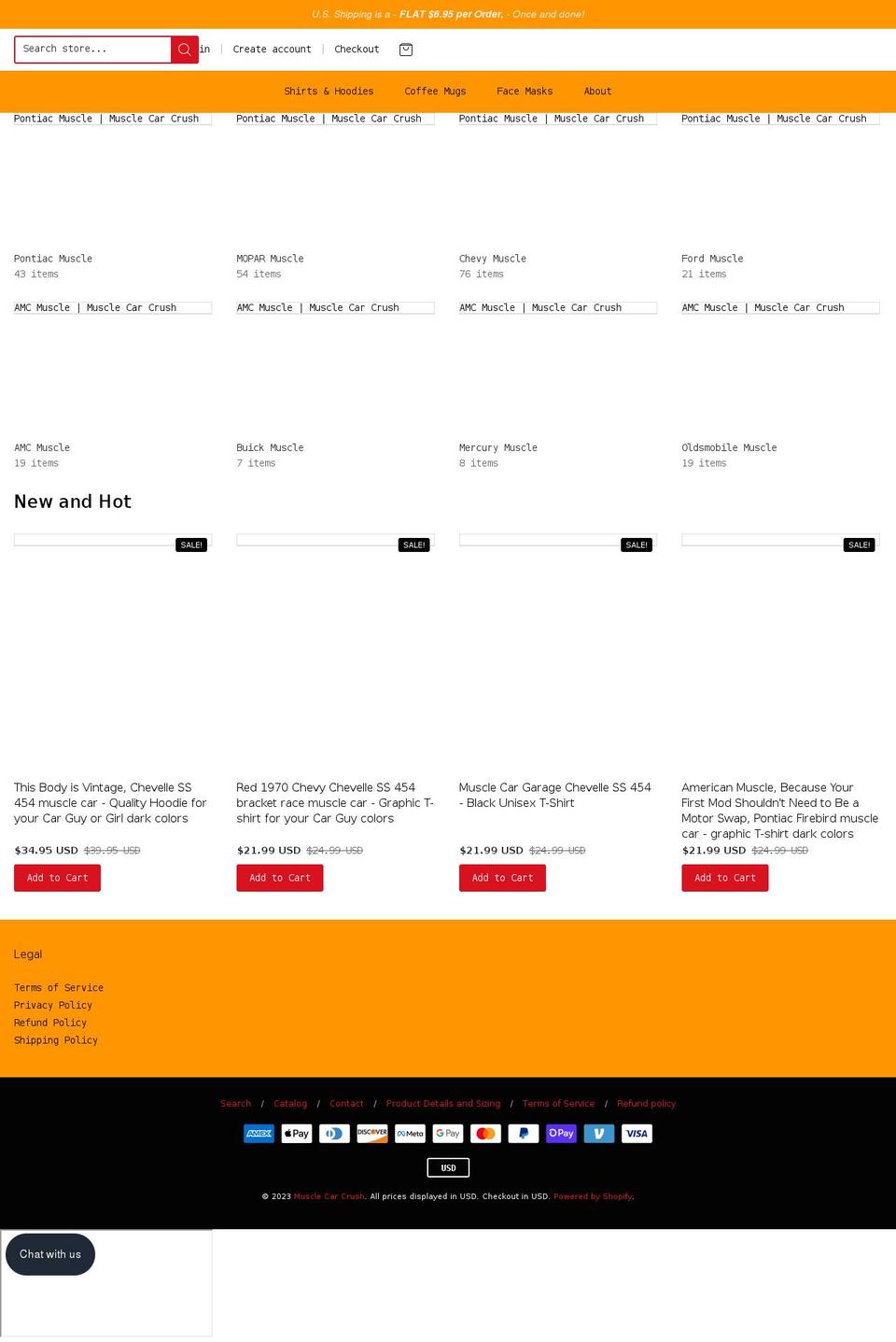 musclecarcrush.com shopify website screenshot