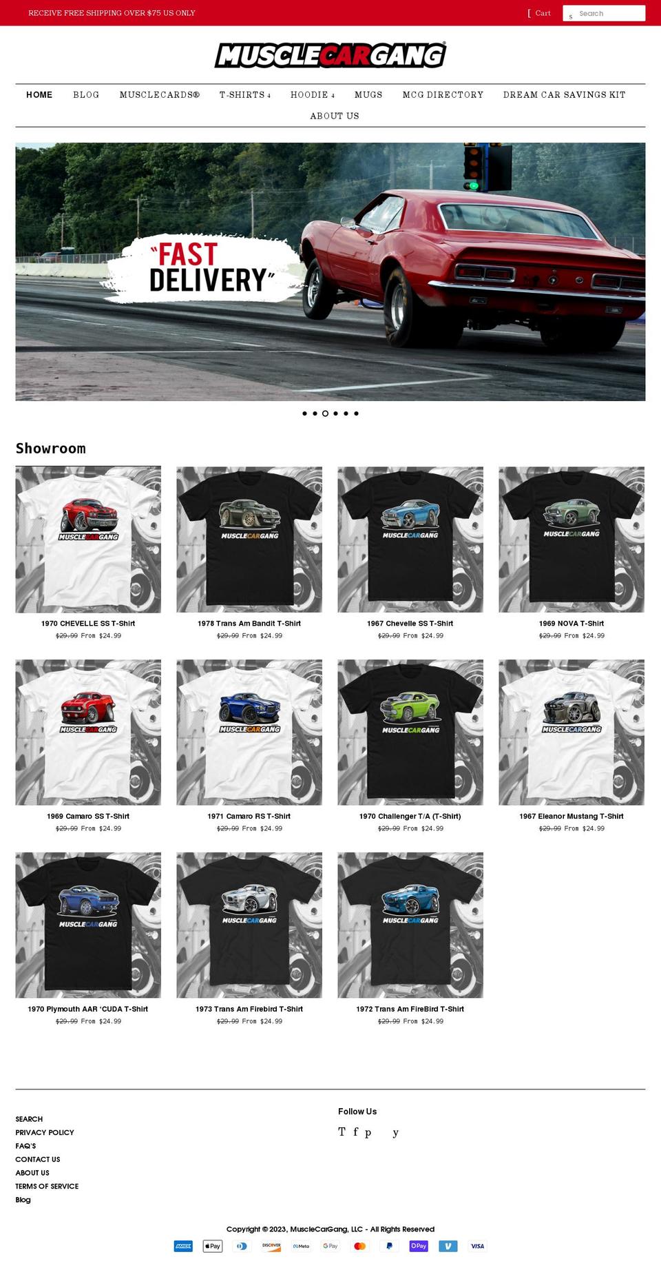 musclecargang.com shopify website screenshot