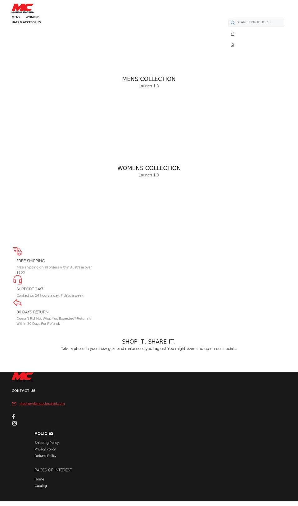 musclecartel.com shopify website screenshot