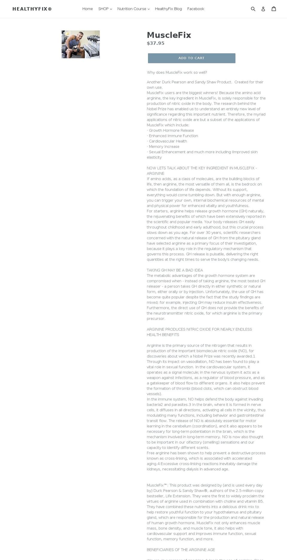 musclefix.com — Shopify storefront screenshot