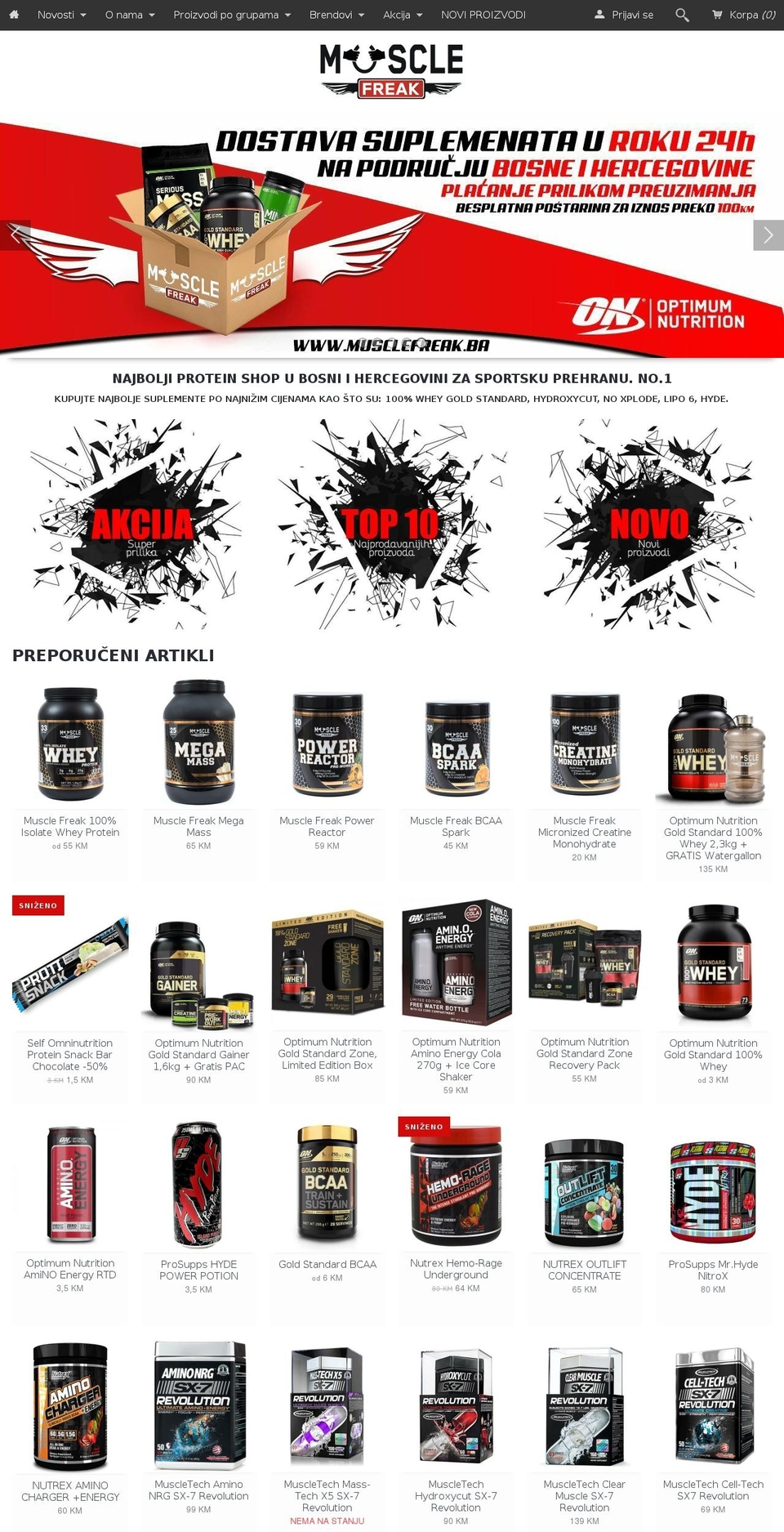 musclefreak.com — Shopify storefront screenshot