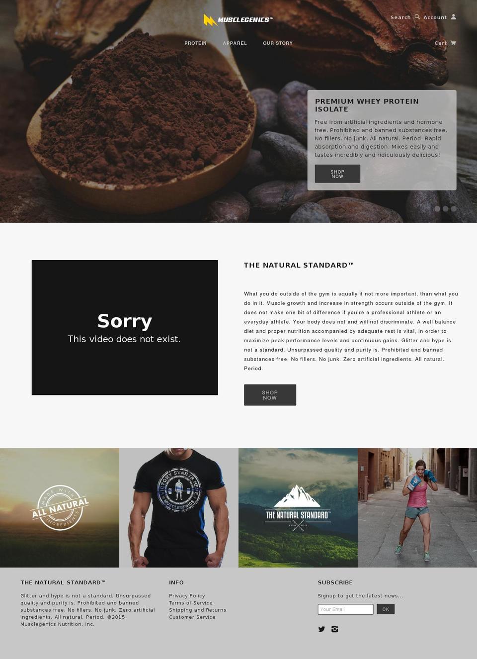 musclegenics.com shopify website screenshot