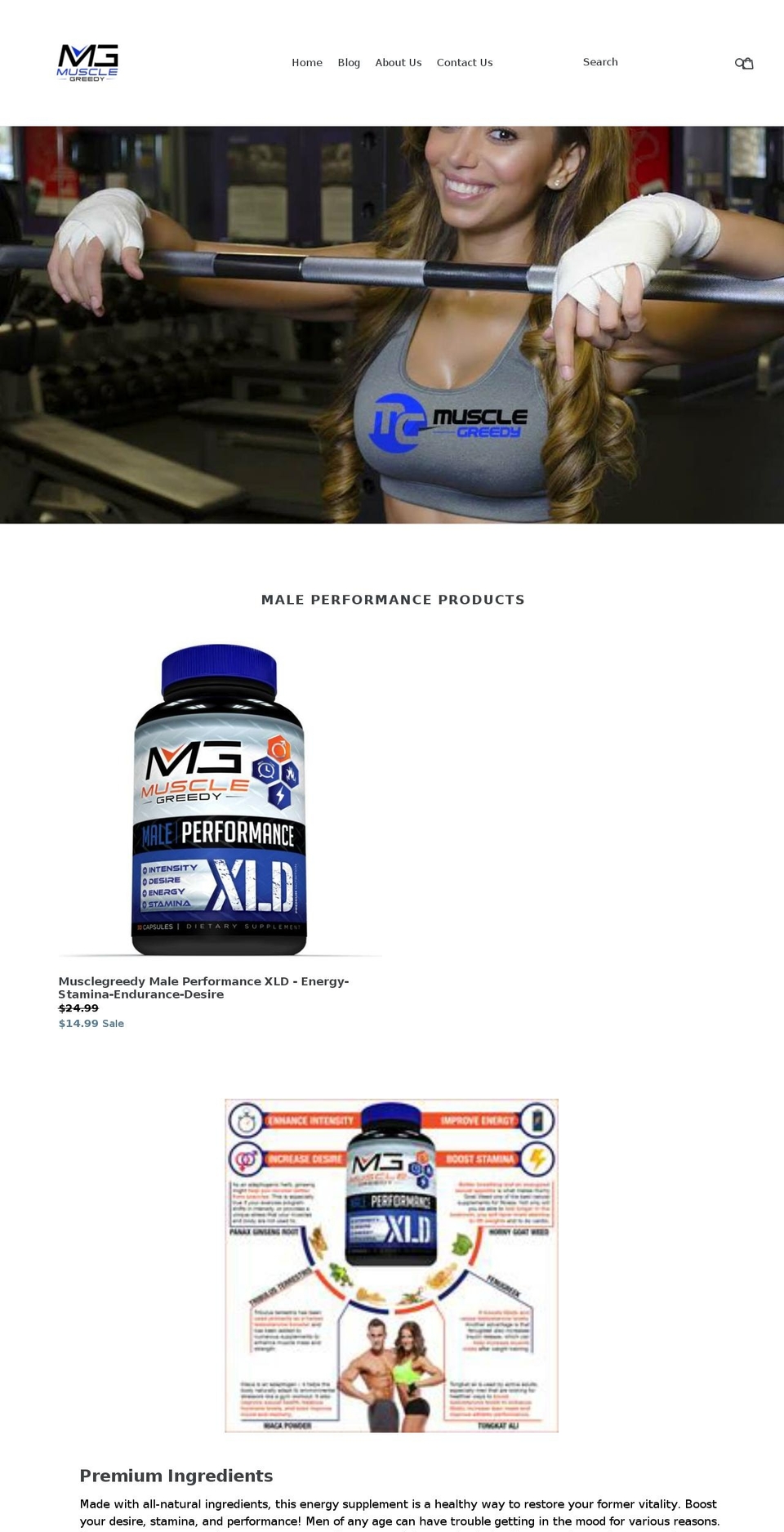 musclegreedy.com — Shopify storefront screenshot