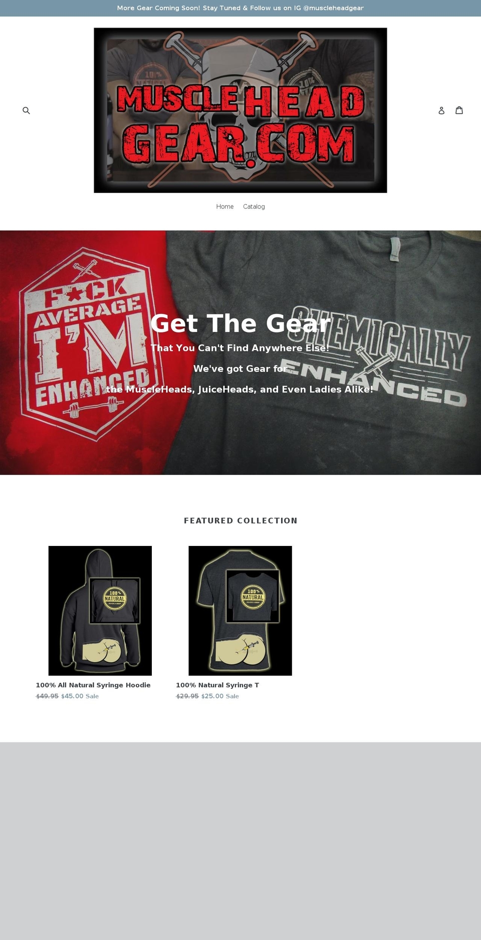 muscleheadgear.com shopify website screenshot