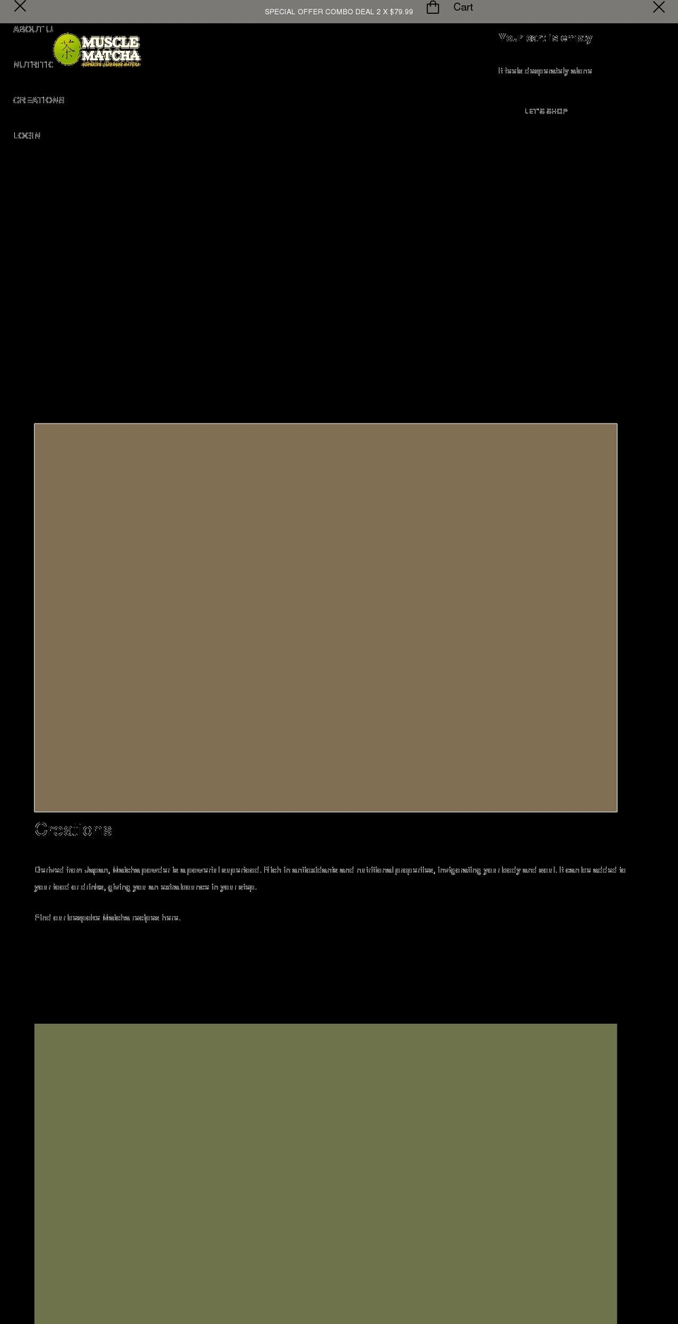 musclematcha.com.au shopify website screenshot