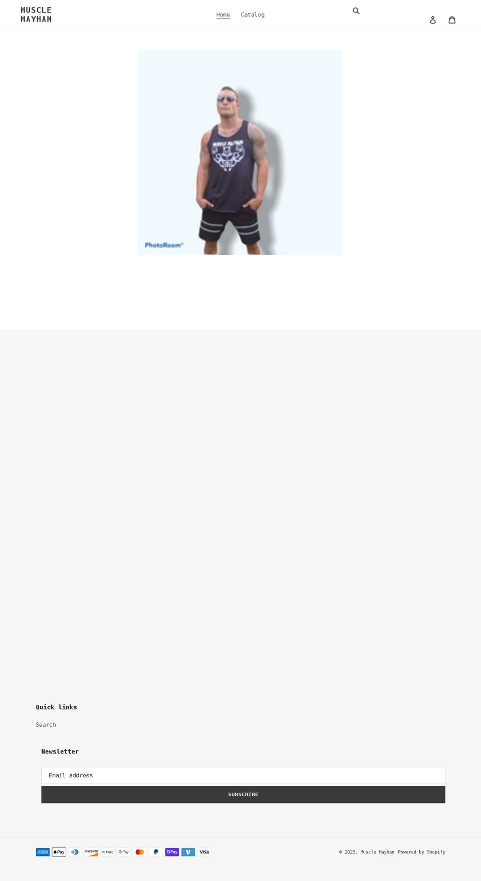musclemayham.net shopify website screenshot