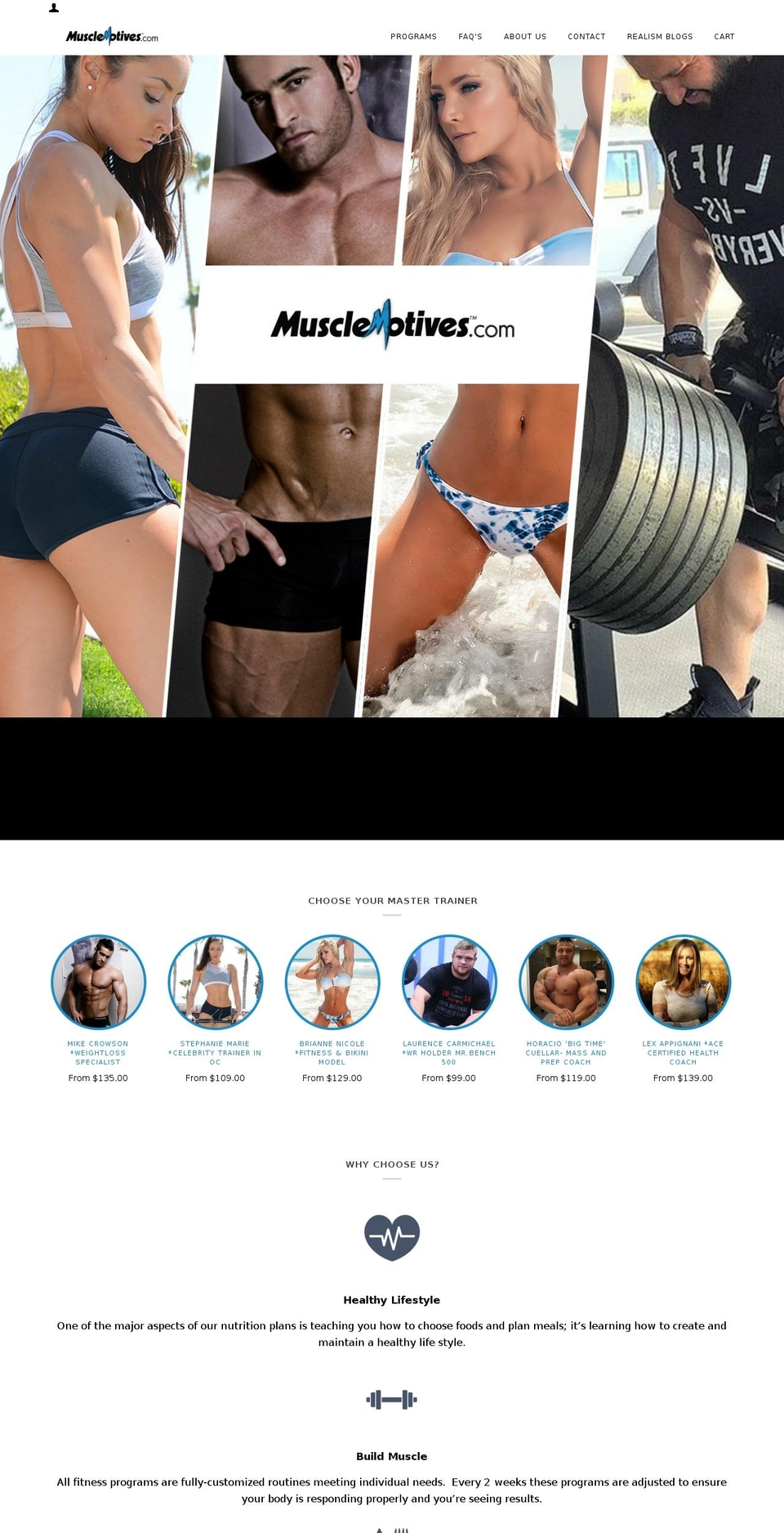 musclemotives.com shopify website screenshot