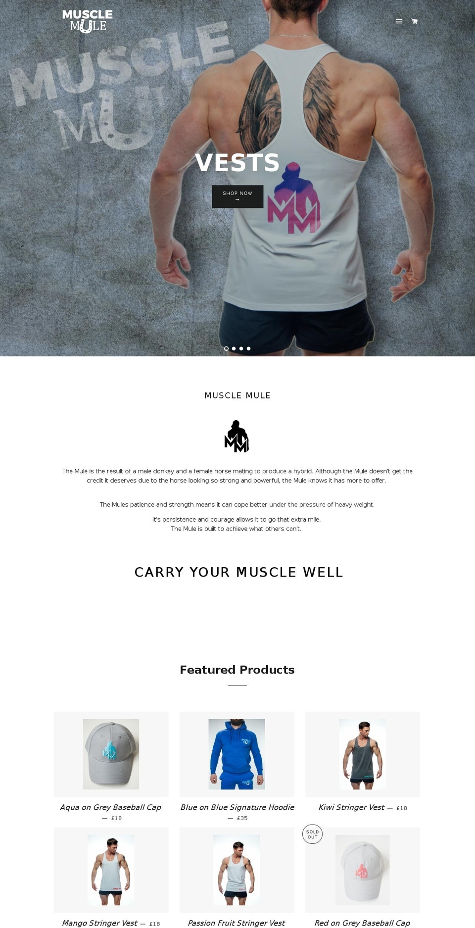 musclemule.com shopify website screenshot