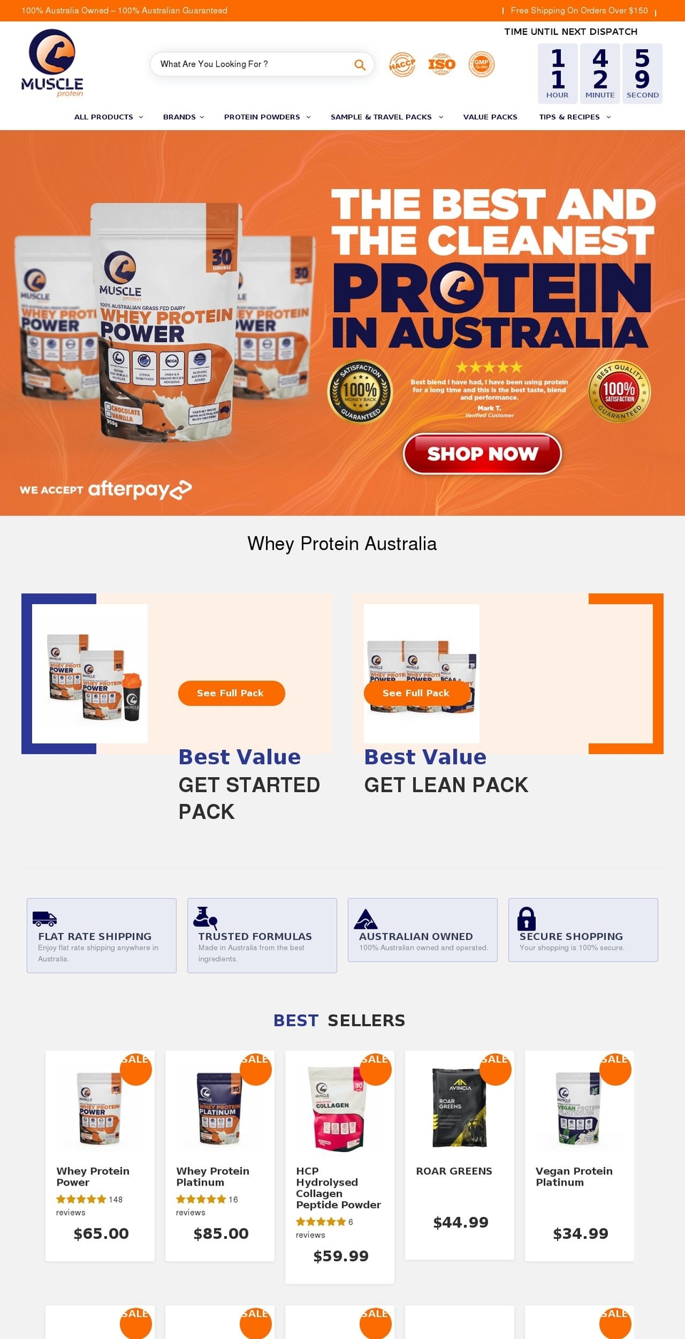 muscleprotein.com.au shopify website screenshot