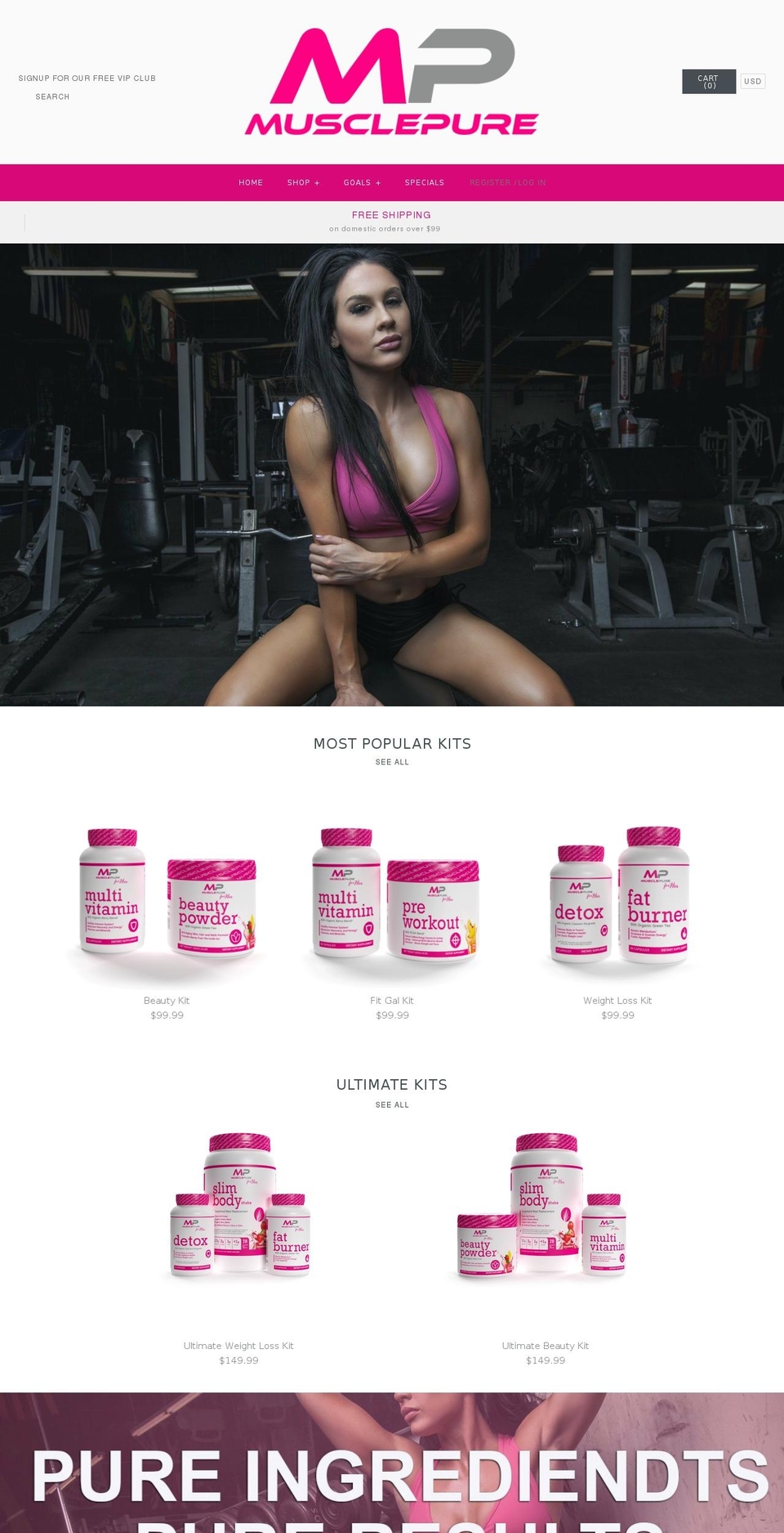 musclepure.com — Shopify storefront screenshot
