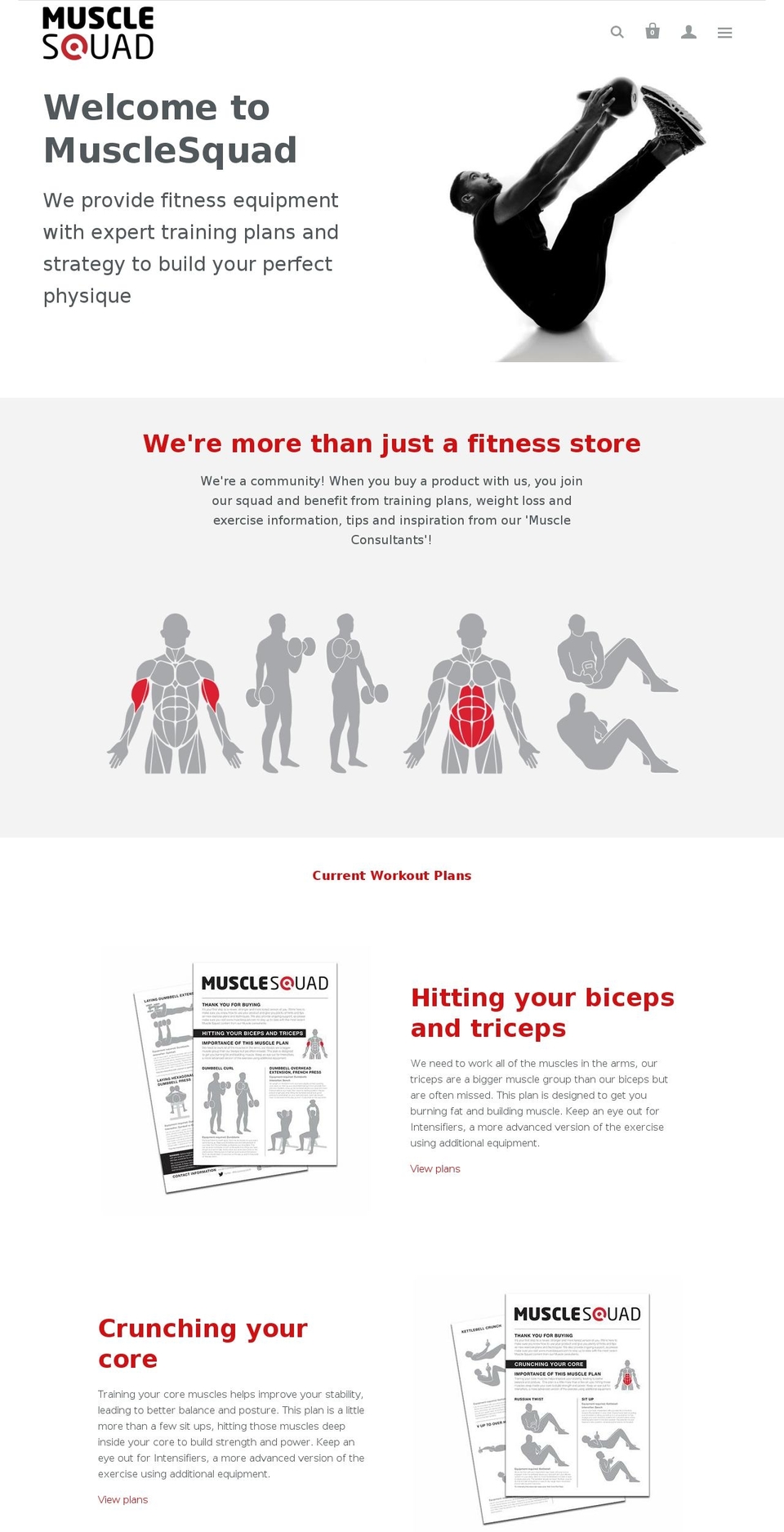 musclesquad.com shopify website screenshot