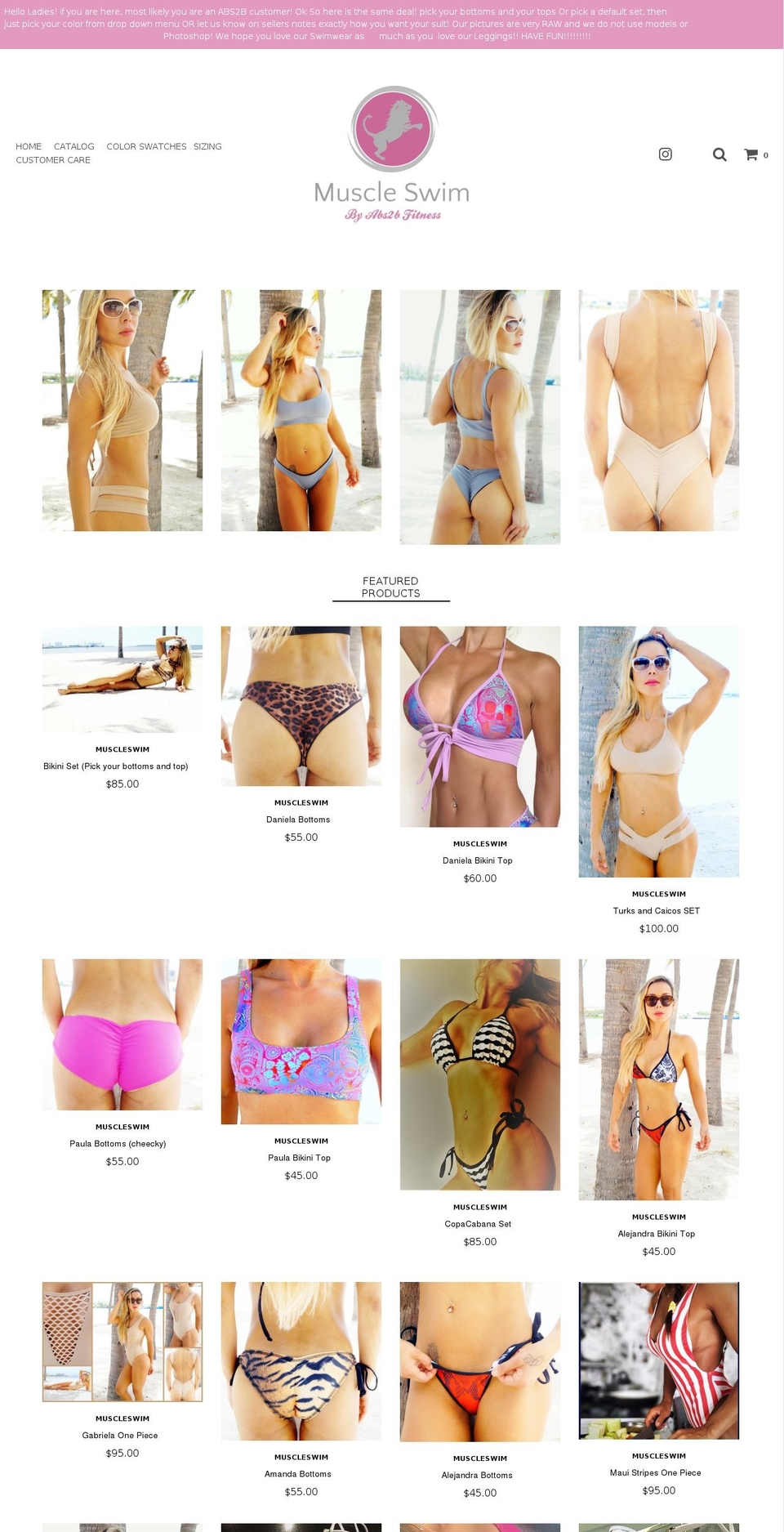 muscleswim.com — Shopify storefront screenshot