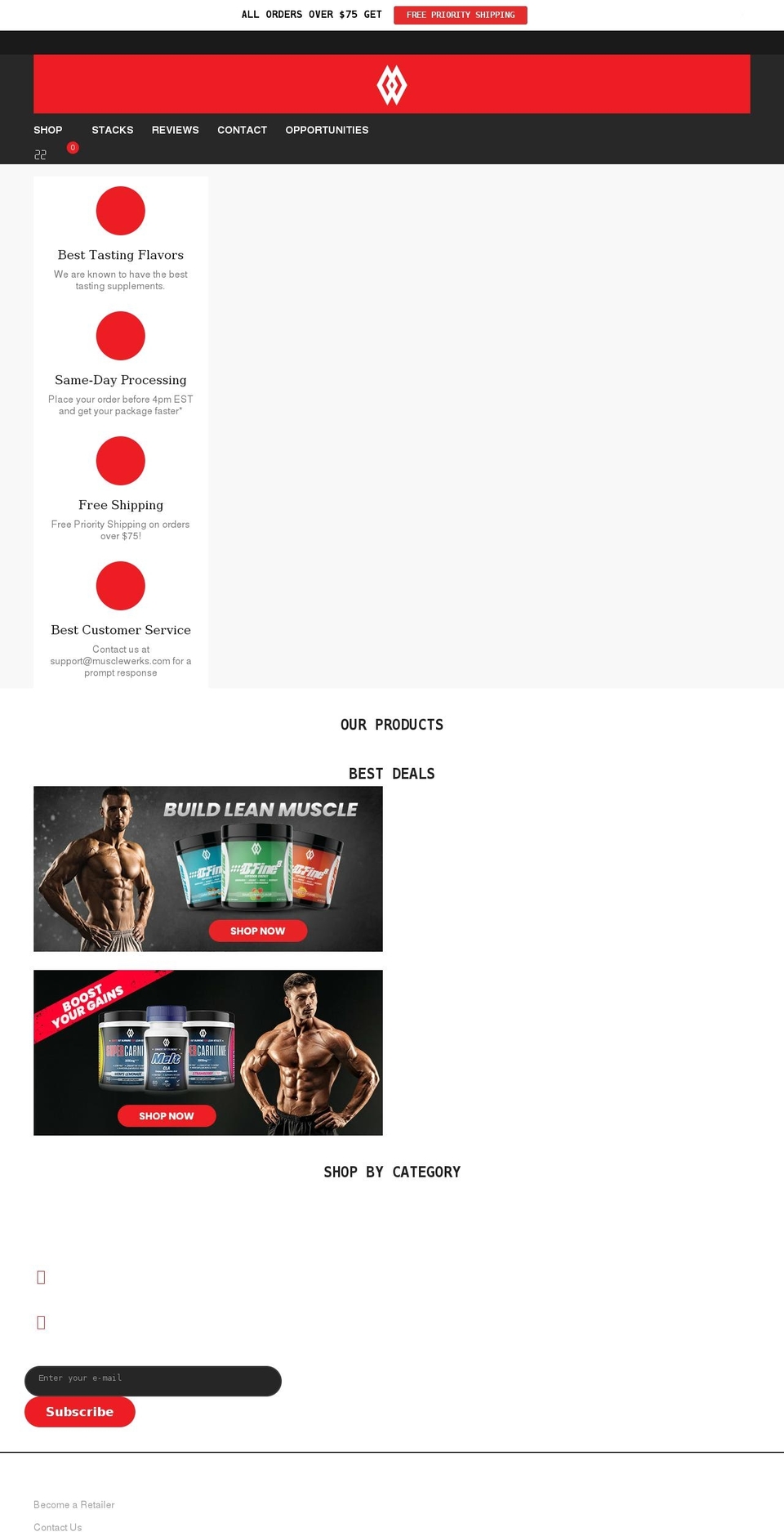 musclewerks.com shopify website screenshot
